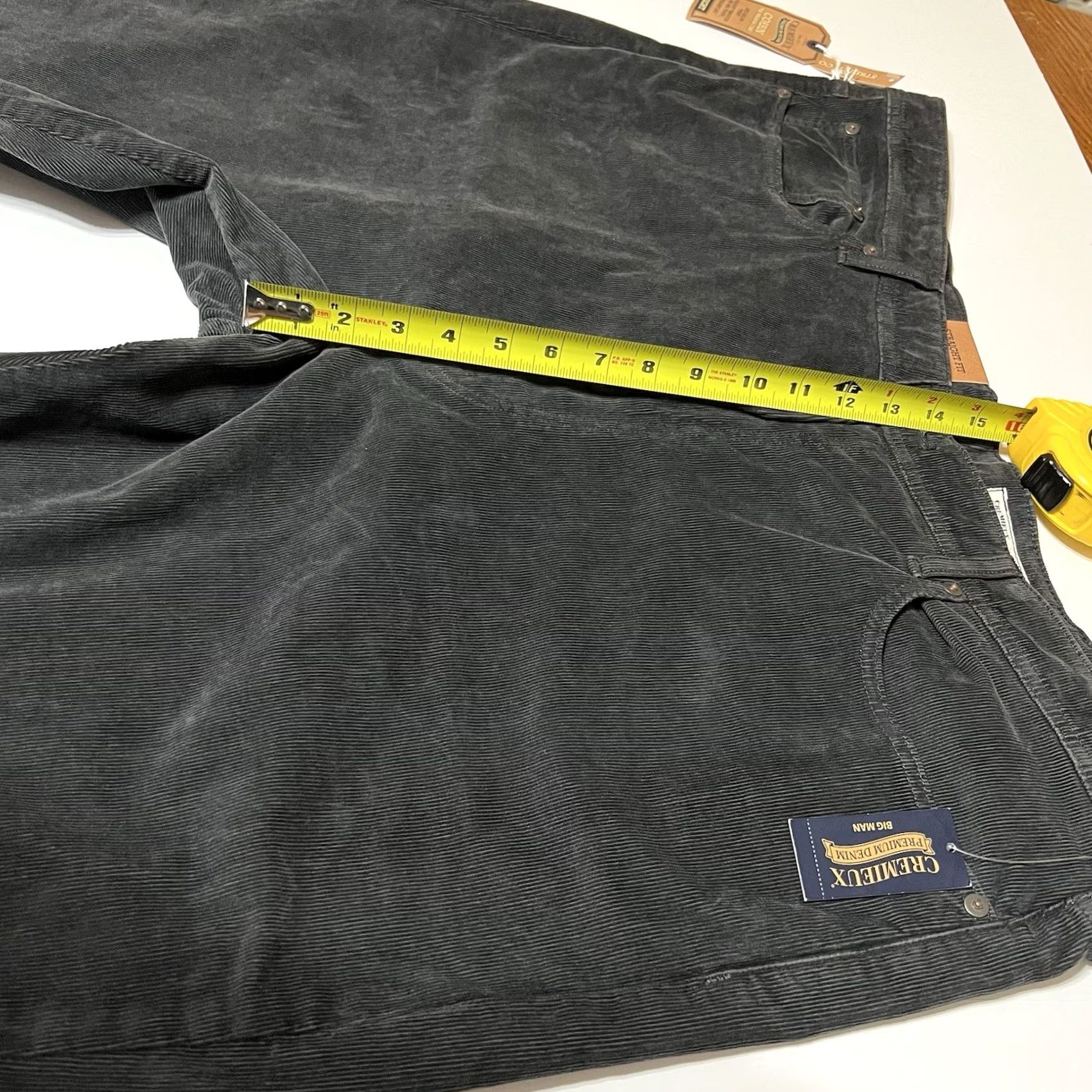 Cremieux Cremieux Mens Straight Fit Corduroy Pants 46x34 Gray NWT Big Tall 5-Pocket Chino Modern Classic Straight Leg Mens Size US 30 / EU 46 - 4 Thumbnail