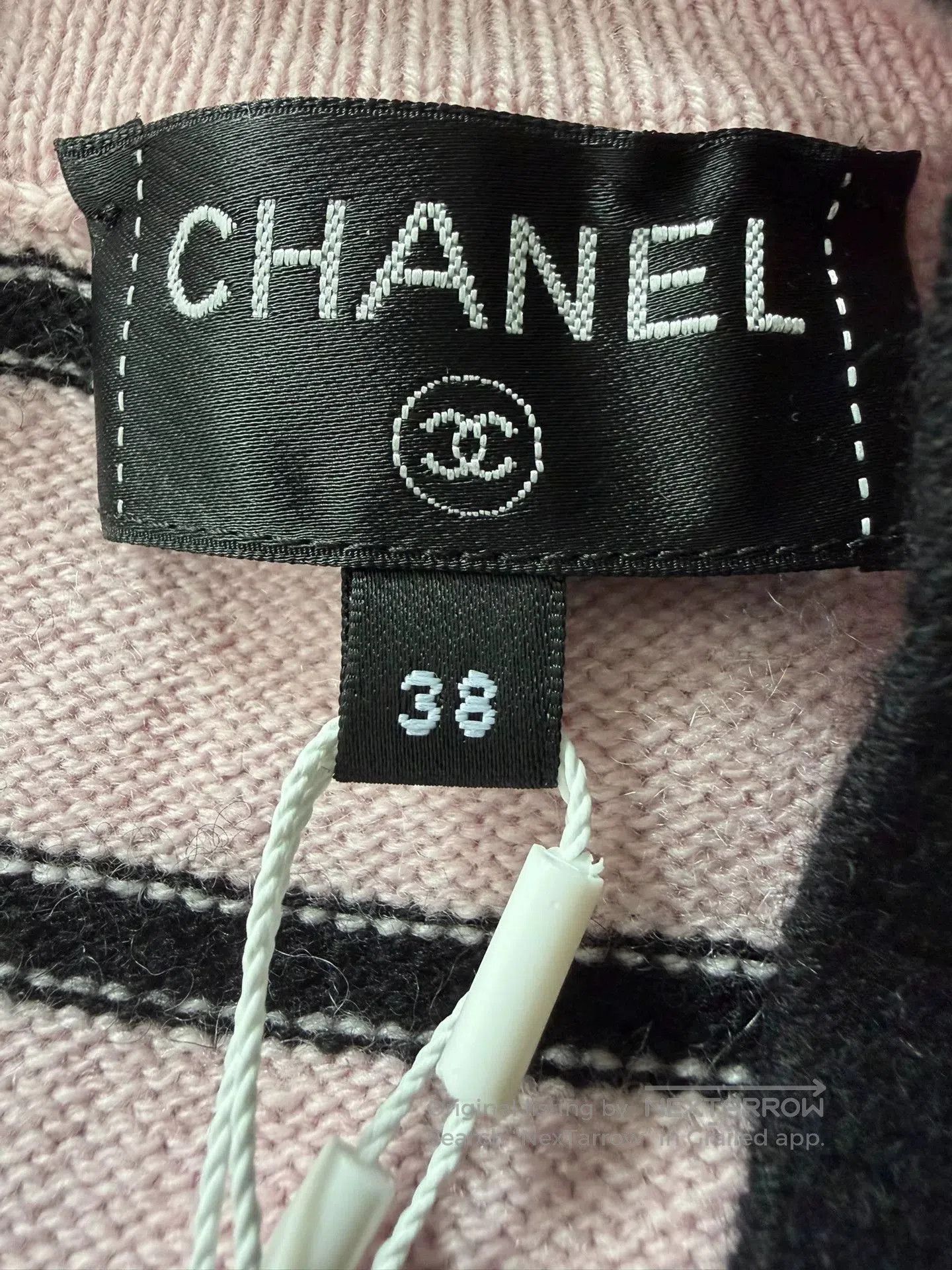 Chanel Chanel Pink Black Stripe Button Cardigan. Size US M / EU 48-50 / 2 - 4 Thumbnail
