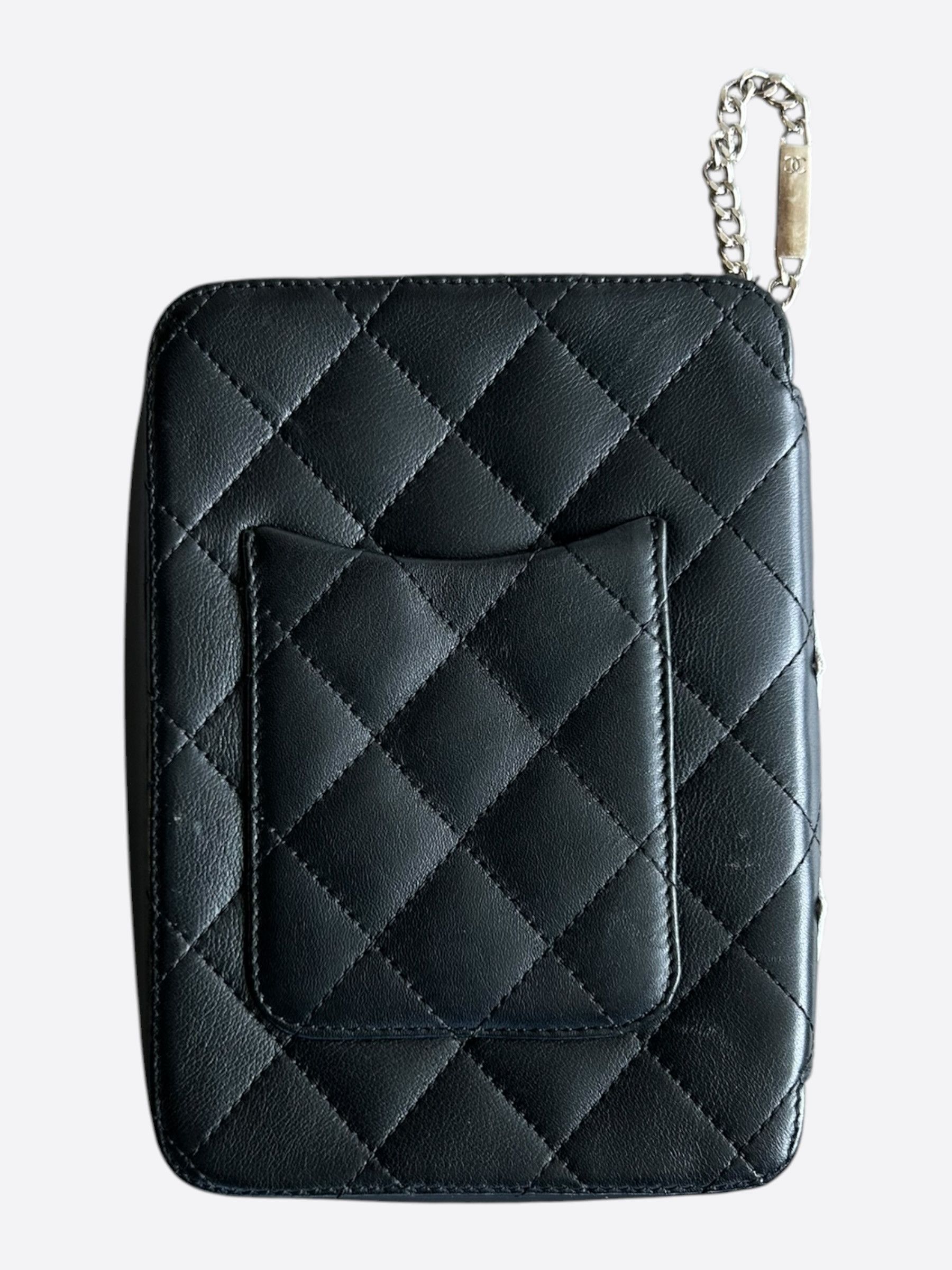 Chanel Black & White Lambskin CC Logo Quilted Ligne Zippy Organizer Size ONE SIZE - 2 Thumbnail