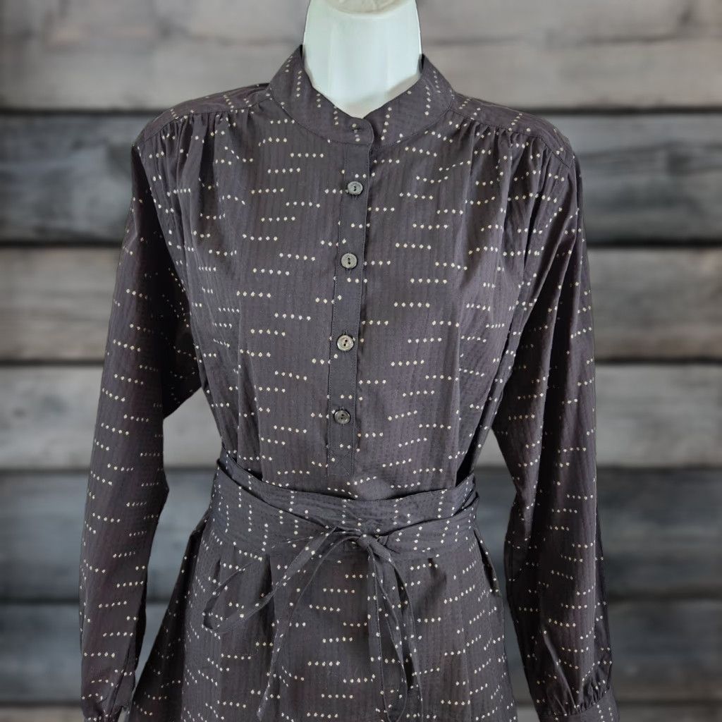Vintage Sarah Alexandra Womens Boho Dress Shirt Dress M Black Long Sleeve Pockets Cotton Vintage No Size M / US 6-8 / IT 42-44 - 1 Thumbnail