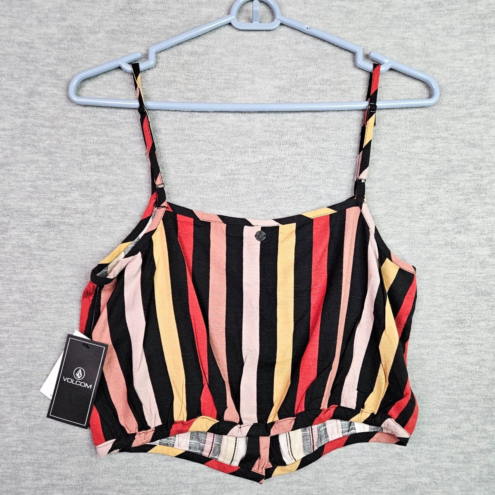 Volcom Volcom Cami Crop Top XS Striped Button Front NWT Size XS / US 0-2 / IT 36-38 - 2 Thumbnail