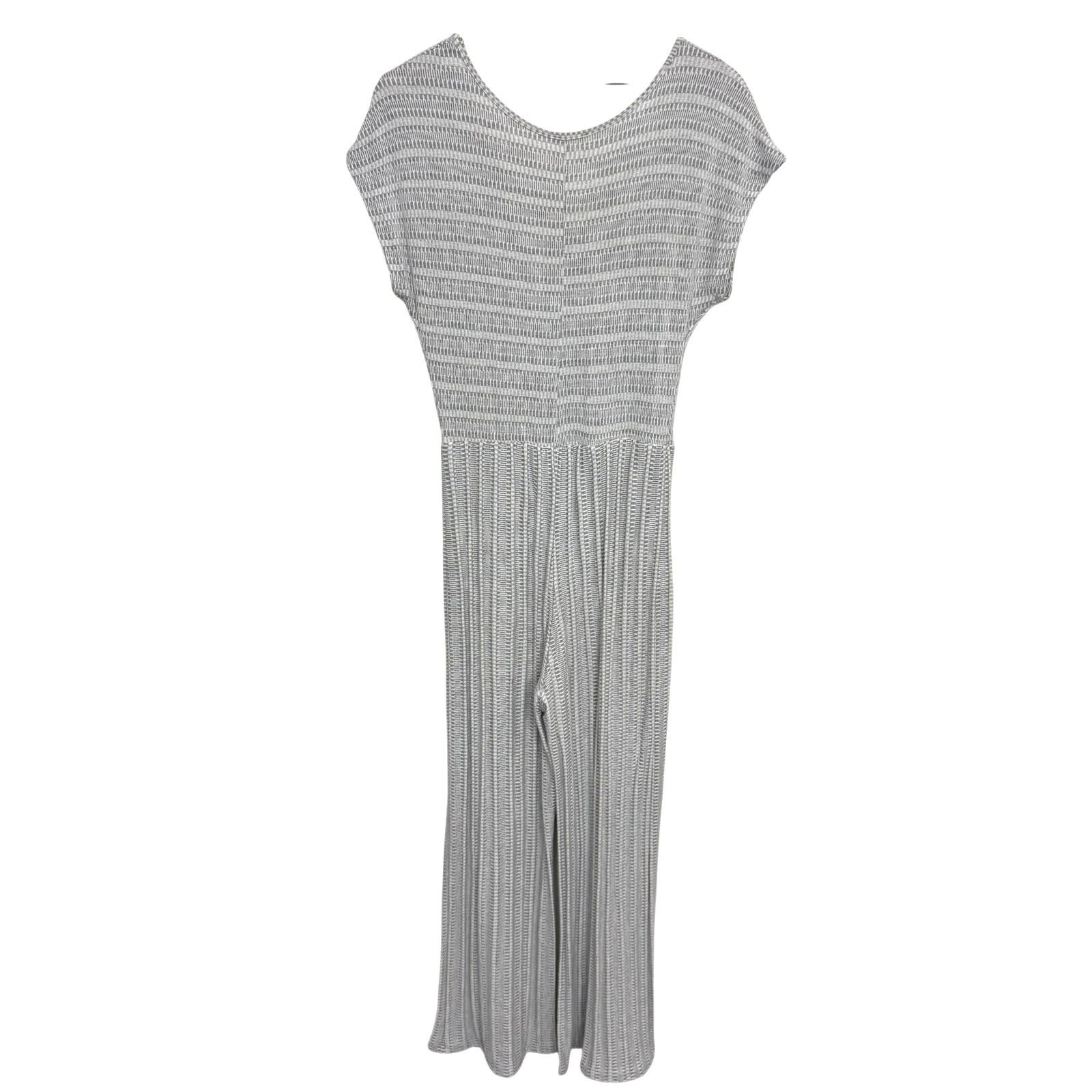 Other Caution to the Wind Gray & White Knotted Front Wide Leg Jump Size 32" / US 10 / IT 46 - 4 Thumbnail