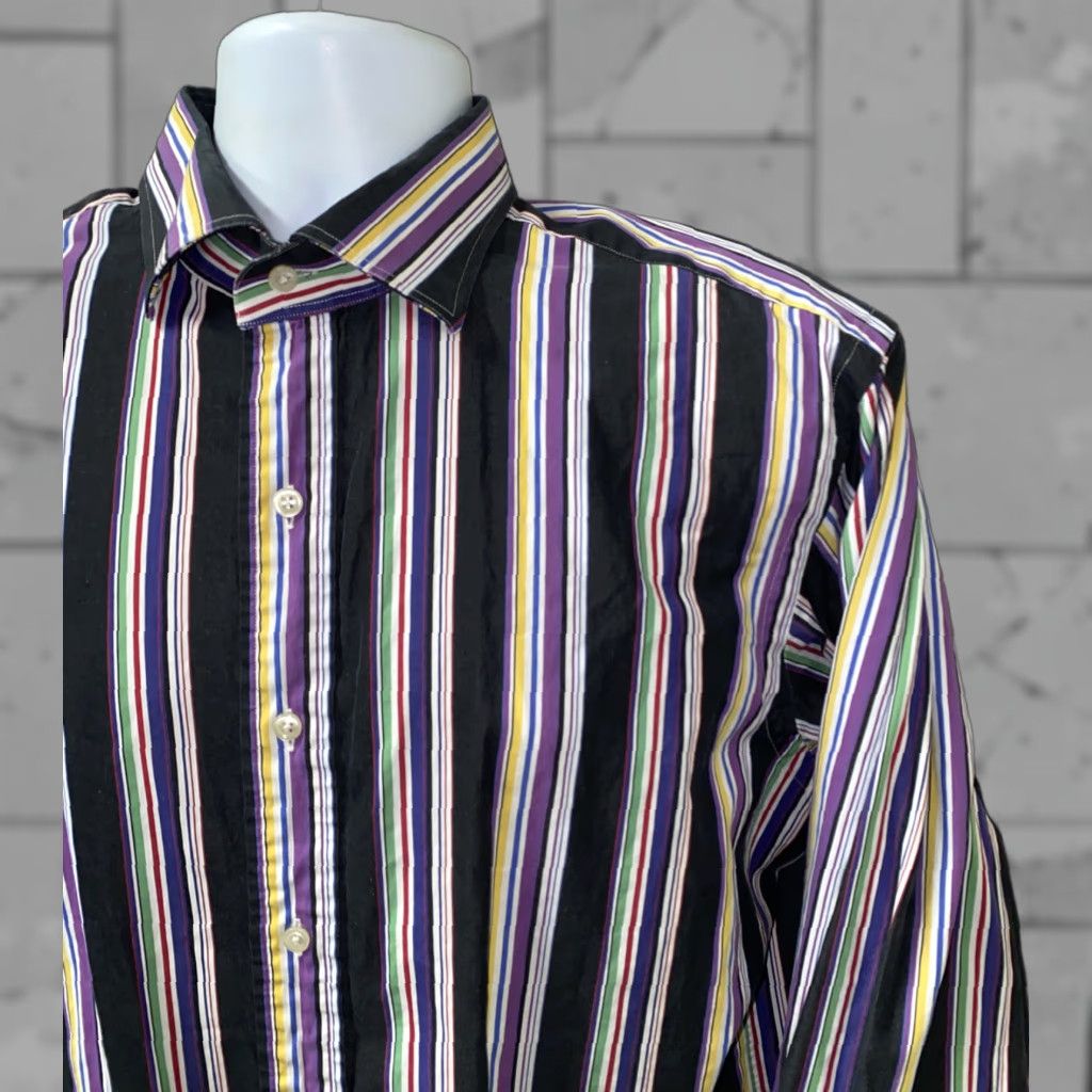 Polo Ralph Lauren Polo Ralph Lauren Regent Shirt Mens XL Multicolor Striped Long Sleeve Button-Up Cotton Collared Regular Fit Size US XL / EU 56 / 4 - 1 Thumbnail