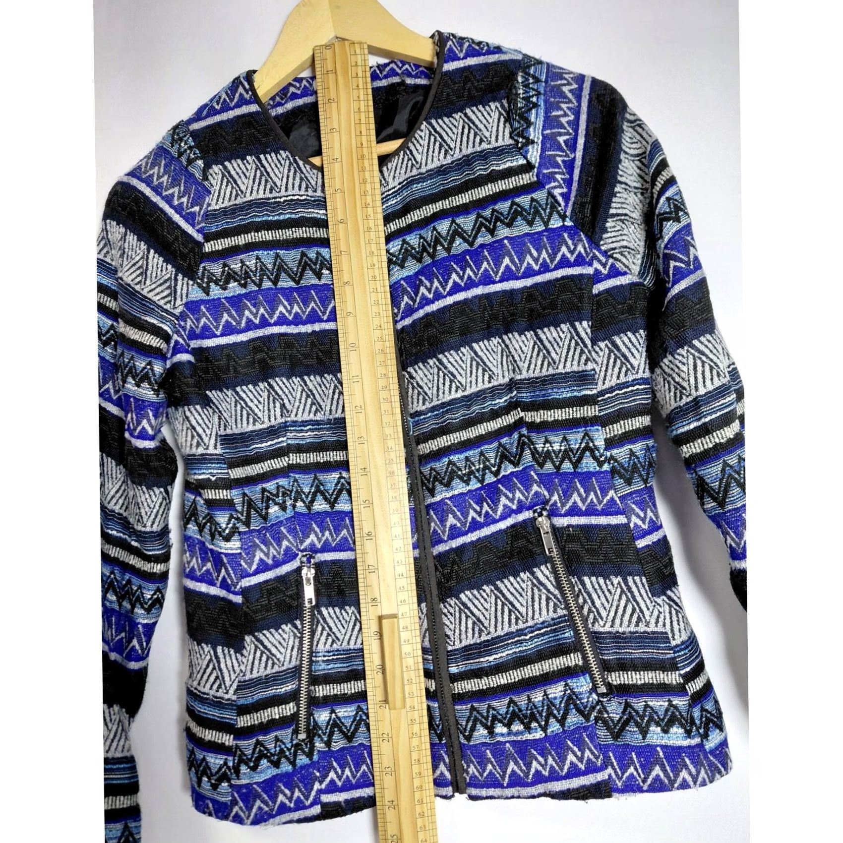 Bar III bar III Multicolor Knit Jacket Striped Long Sleeve Zip Lightweight Lined Polyester Zip Closure Womens M Color Multicolor Pattern Striped Jacket Size M / US 6-8 / IT 42-44 - 6 Thumbnail