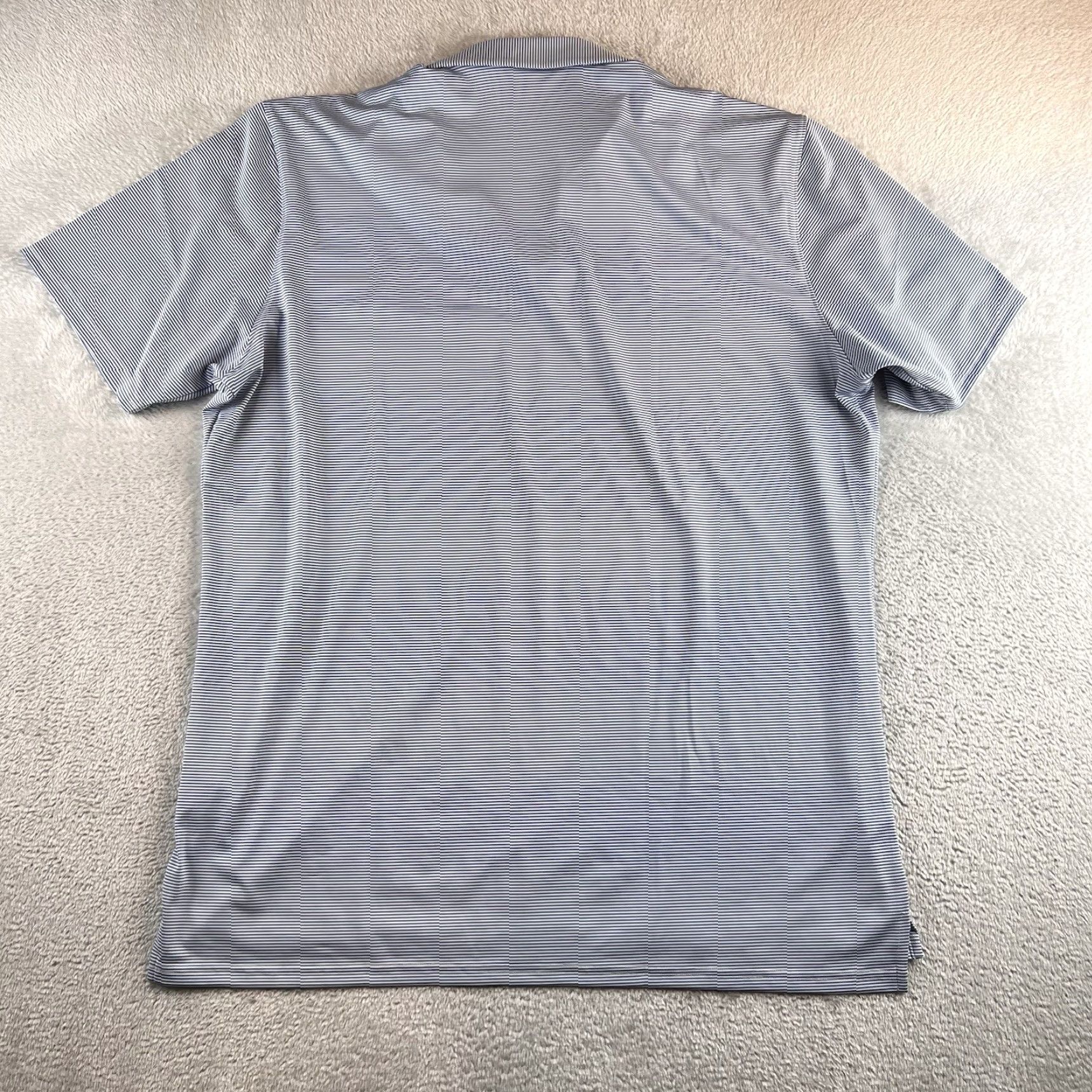 Vintage Holderness Bourne Shirt Mens XL Blue Striped Polo Golf Breathable Stretch Short Sleeve Button Collar Spread Casual Activewear Sports Classic Preppy Size US XL / EU 56 / 4 - 2 Thumbnail