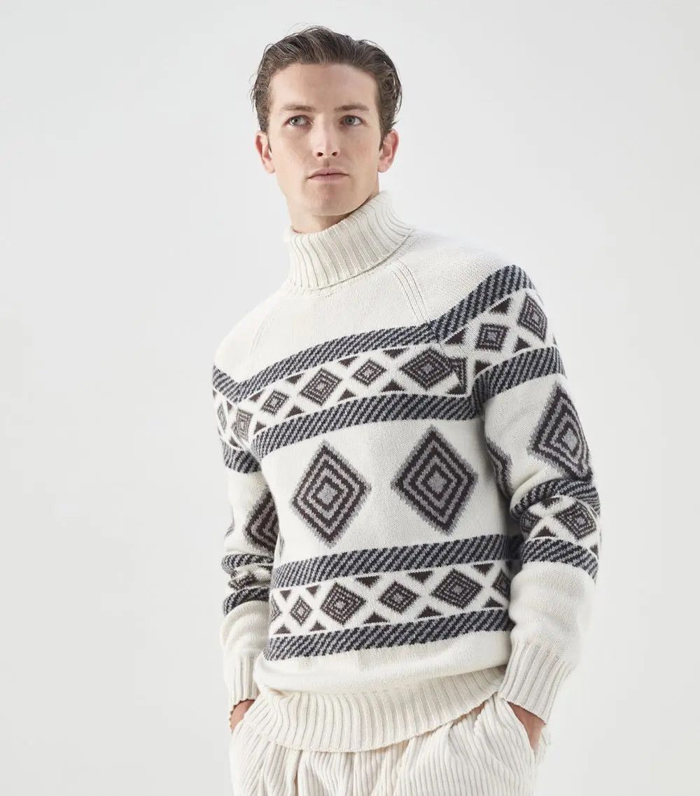 o1w1db10225 Cashmere Turtleneck Sweater in Multicolor