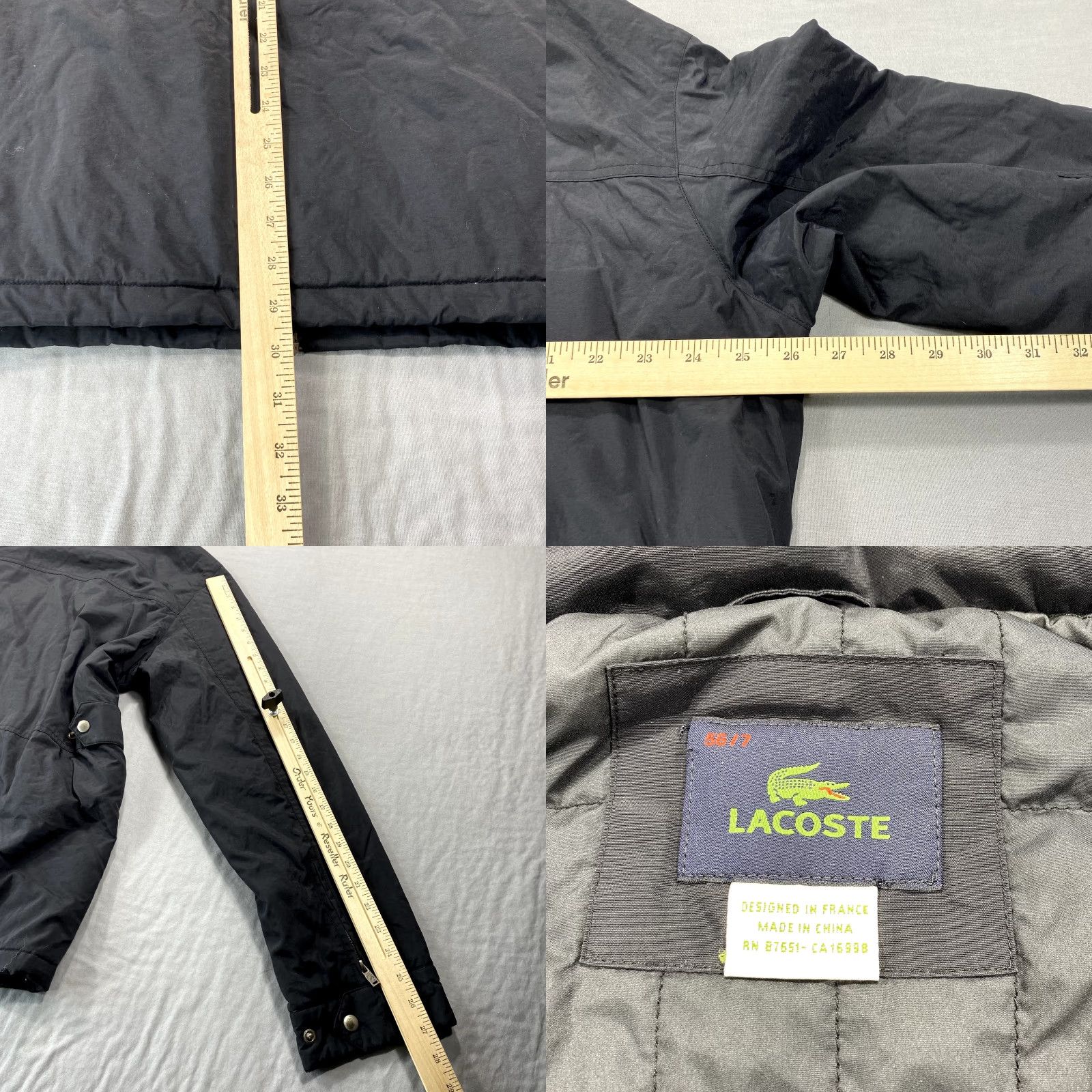 Lacoste Lacoste Jacket Mens XL Black Parka Windbreaker Quilt Lined Wind-Resistant Water Resistant Zipped Pockets Collared Lined Canvas Polyester Logo Zip Size US XL / EU 56 / 4 - 8 Thumbnail