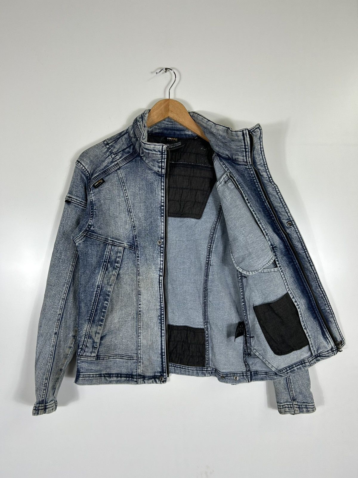 Japanese Brand 🔥Field Core Cordura Fabric Denim Distressed Rider Jacket Size US L / EU 52-54 / 3 - 10 Thumbnail