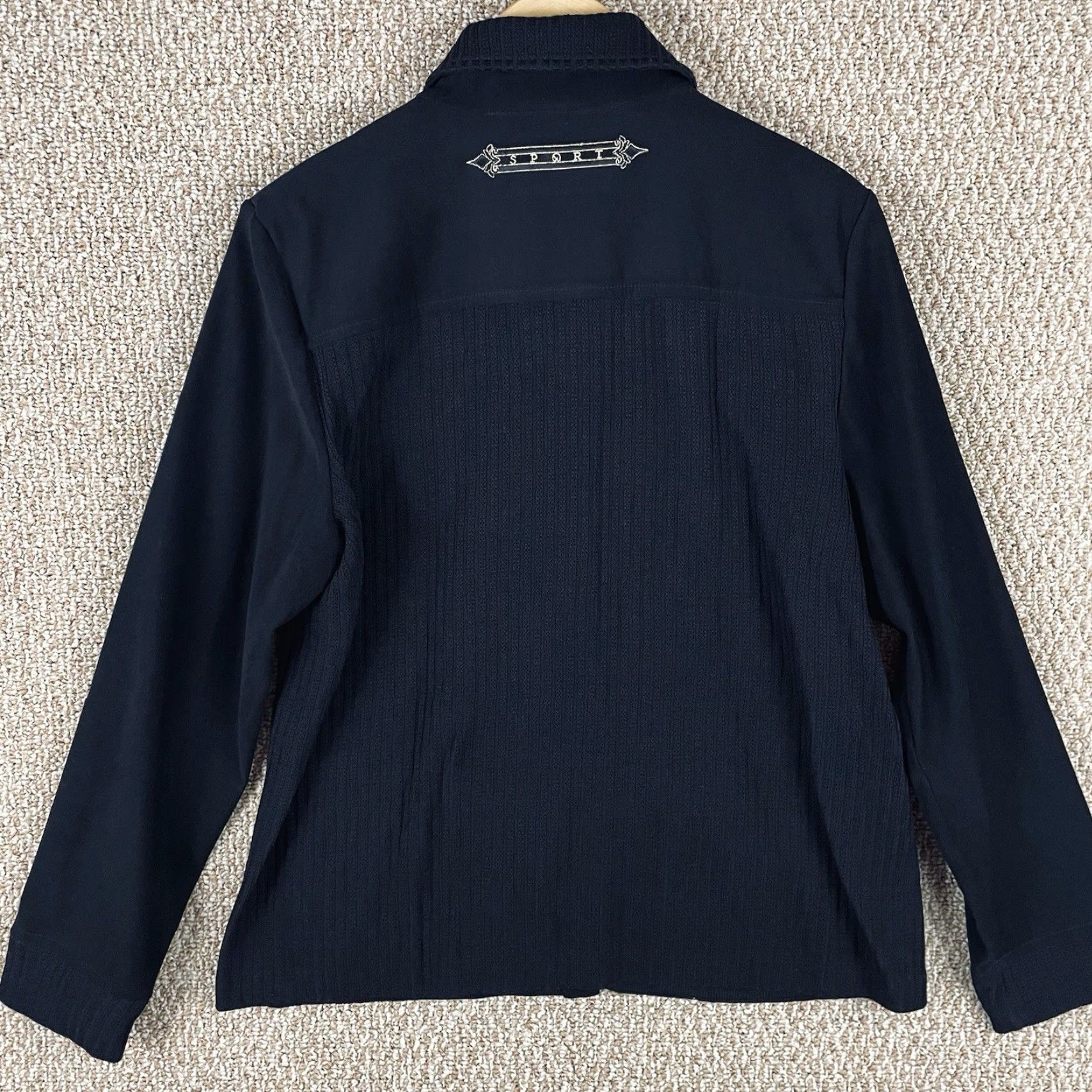 Vintage St John Jacket Medium Ribbed Sanatana Knit Black Wool Short Sleeve? (Note: The original title does not specify short sleeves; keep as Jacket) Size M / US 6-8 / IT 42-44 - 3 Thumbnail
