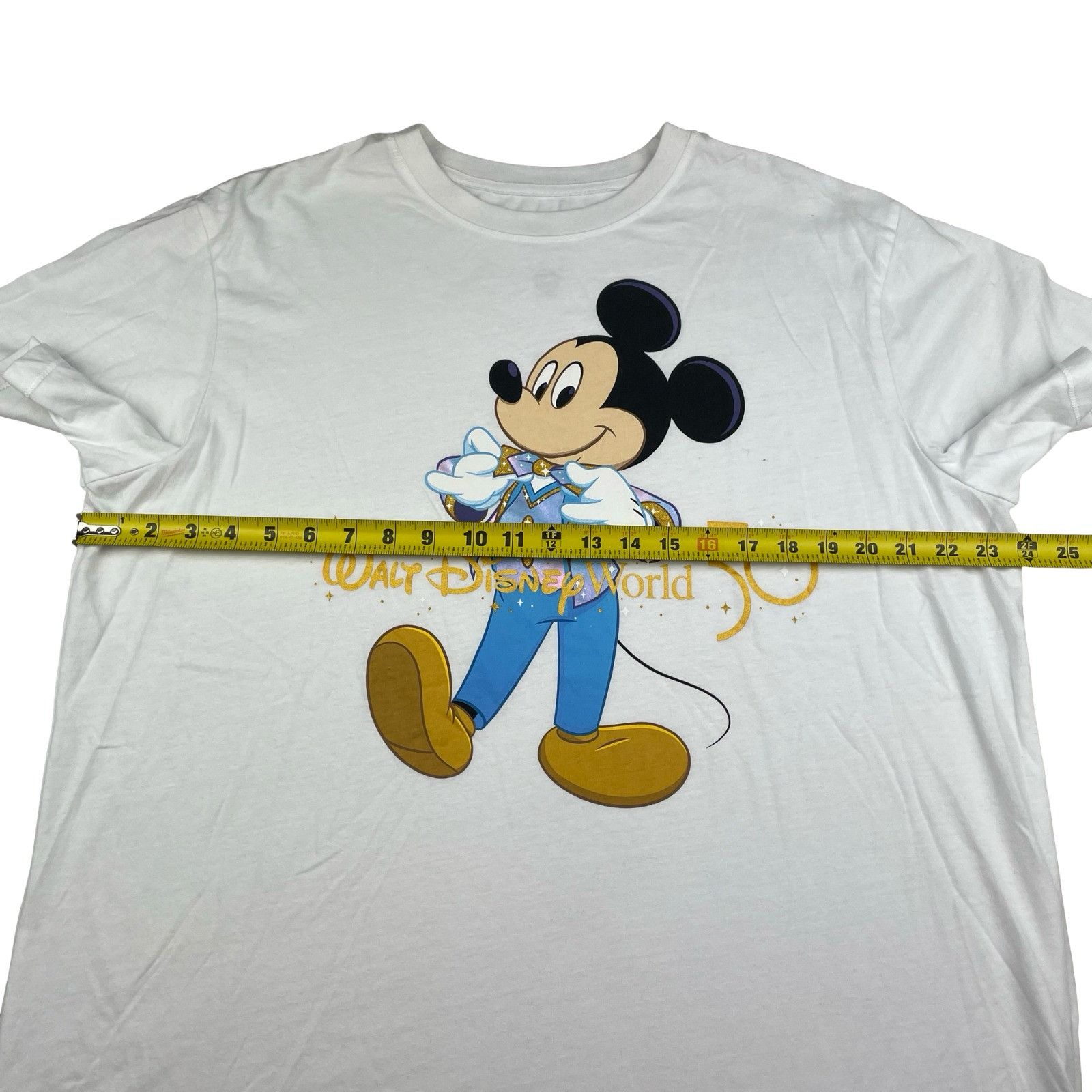 Disney Walt Disney World 50th Anniversary Gold Glitter Mickey S/S T Size US XL / EU 56 / 4 - 6 Thumbnail