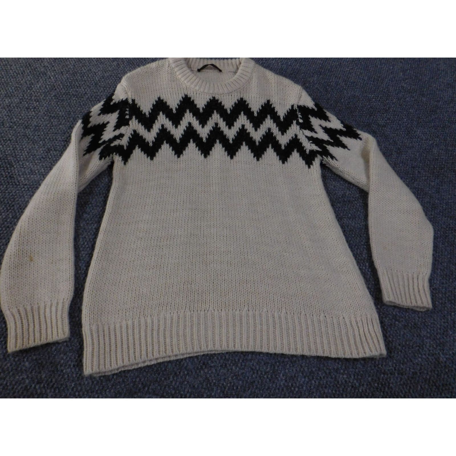 Zara Zara Sweater Crew Neck Geometric Wool Beige Acrylic Knit L Men Pullover Casual Regular Vintage? No Size US L / EU 52-54 / 3 - 2 Thumbnail