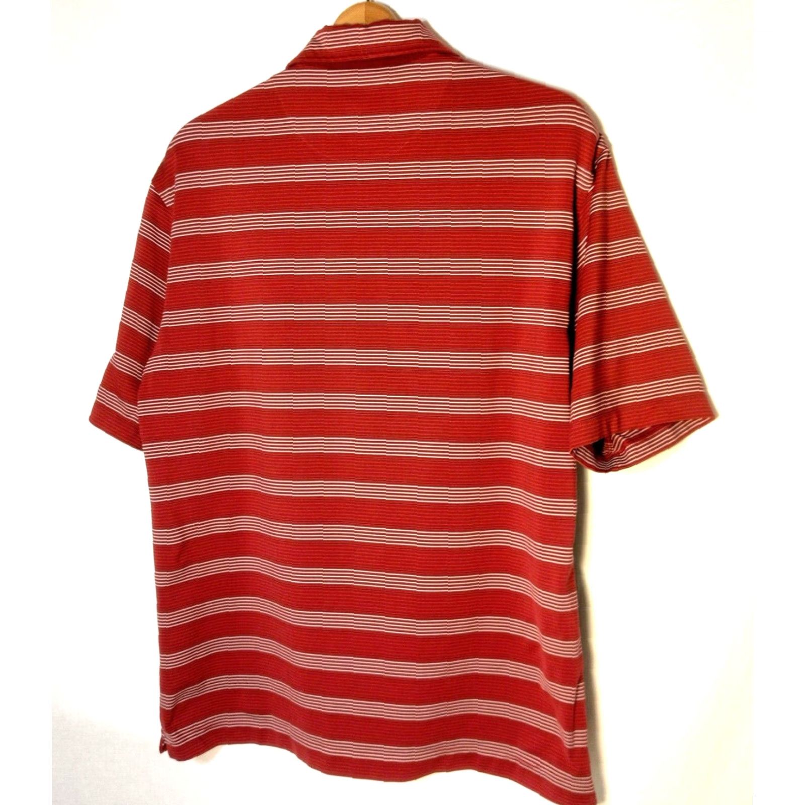 Nike VINTAGE Nike Golf Dri Fit UV Polo Shirt Striped Short Sleeve Maroon White Nike Golf Men M Regular Size Polyester Stretch UV Protection Size US M / EU 48-50 / 2 - 3 Thumbnail