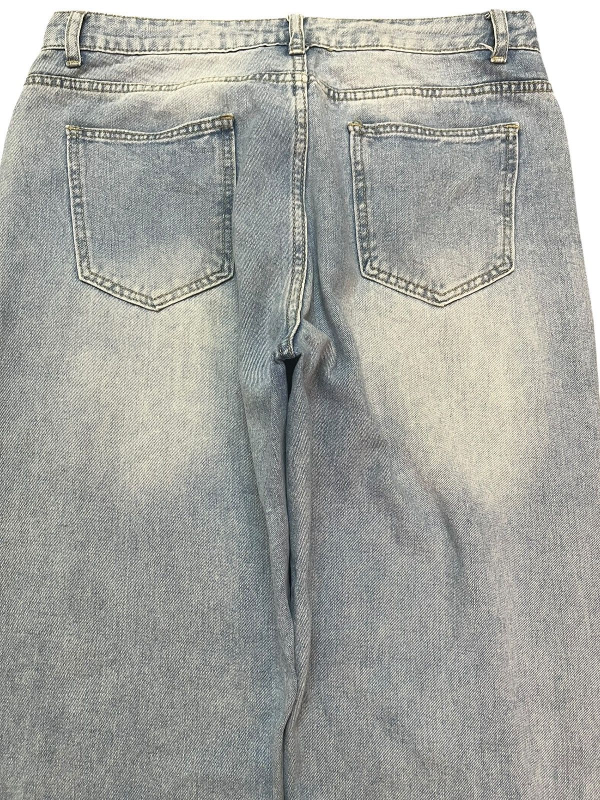 Shein Shein Wide Leg Baggy Grunge Distressed Denim Size US 33 - 8 Thumbnail