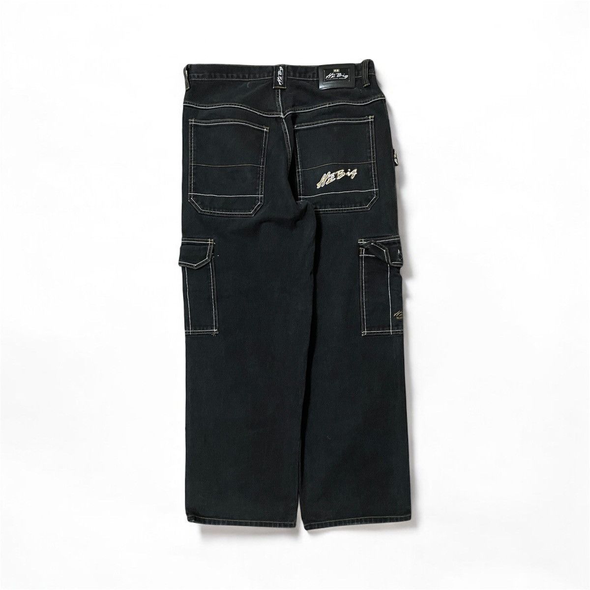 Designer × Vintage Vintage 90's Black Hip Hop Cargo rap carpenter Jeans Wide Size US 33 - 1 Thumbnail