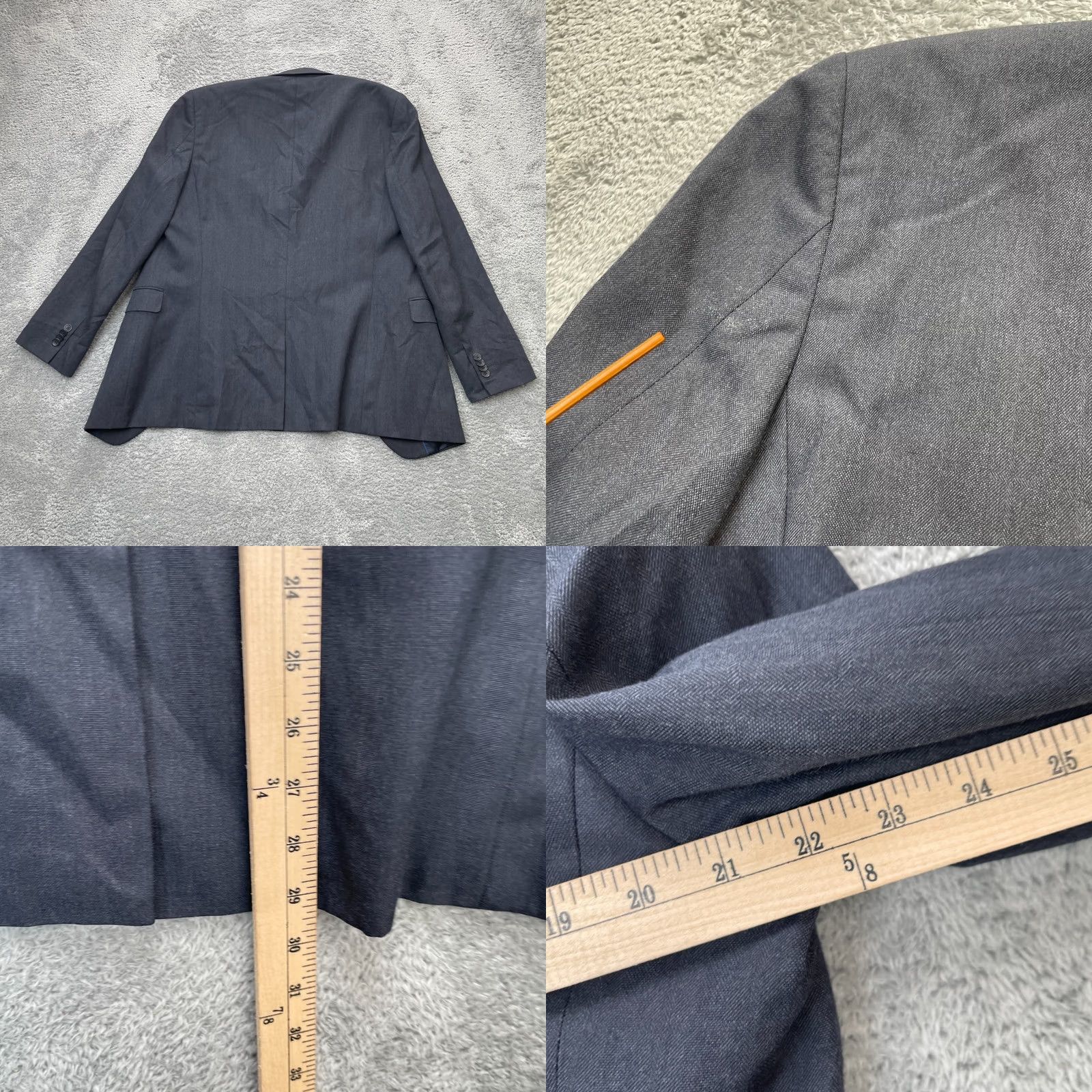 Banana Republic Banana Republic Blazer Mens 40R Gray Coat Slim Fit Single-Breasted Notch Lapel Two-Button Size 40R - 8 Thumbnail