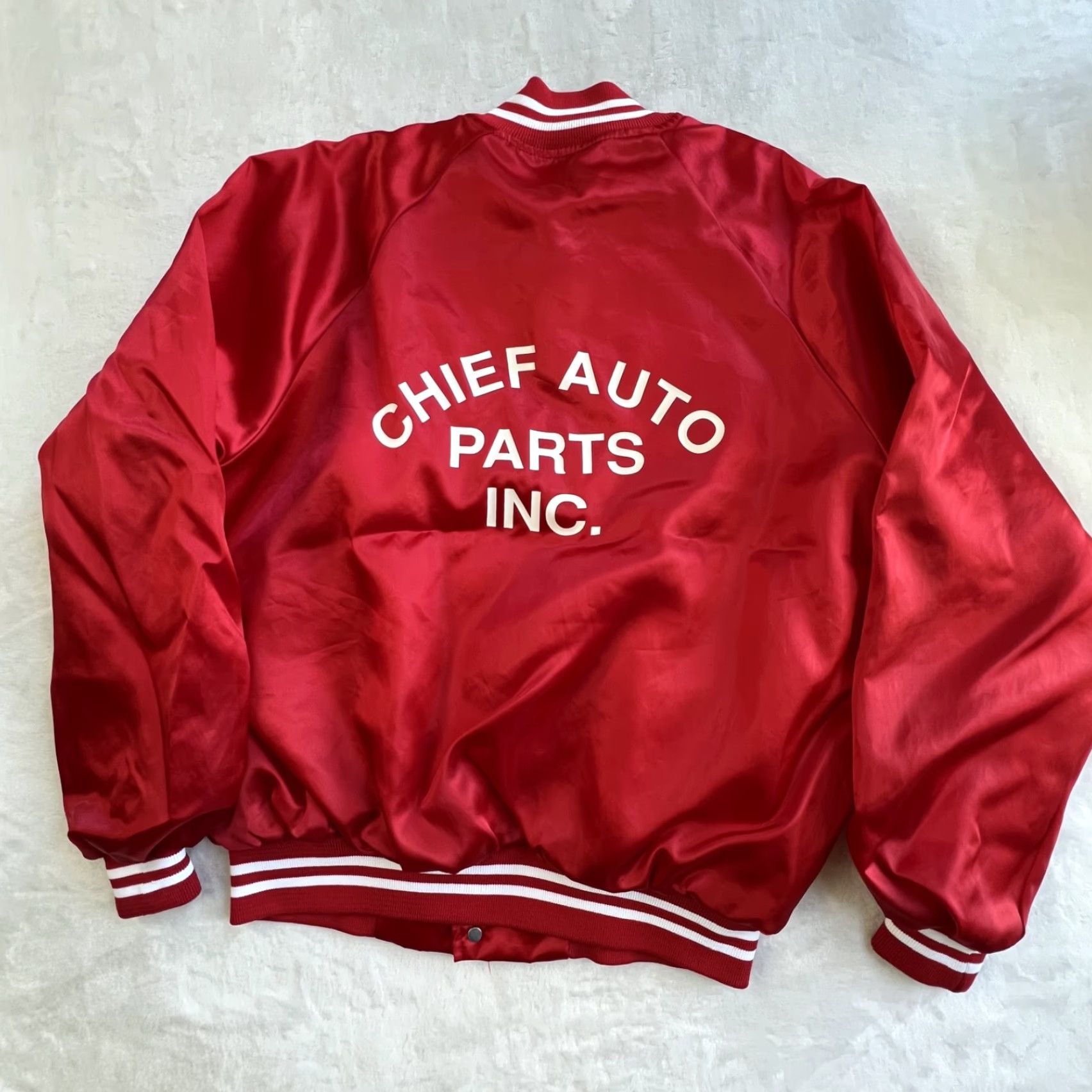 Vintage VINTAGE K-Brand Citgo Motor Oil Button Up Satin Jacket Mens Large Red 80s Bomber Jacket Size US L / EU 52-54 / 3 - 7 Thumbnail