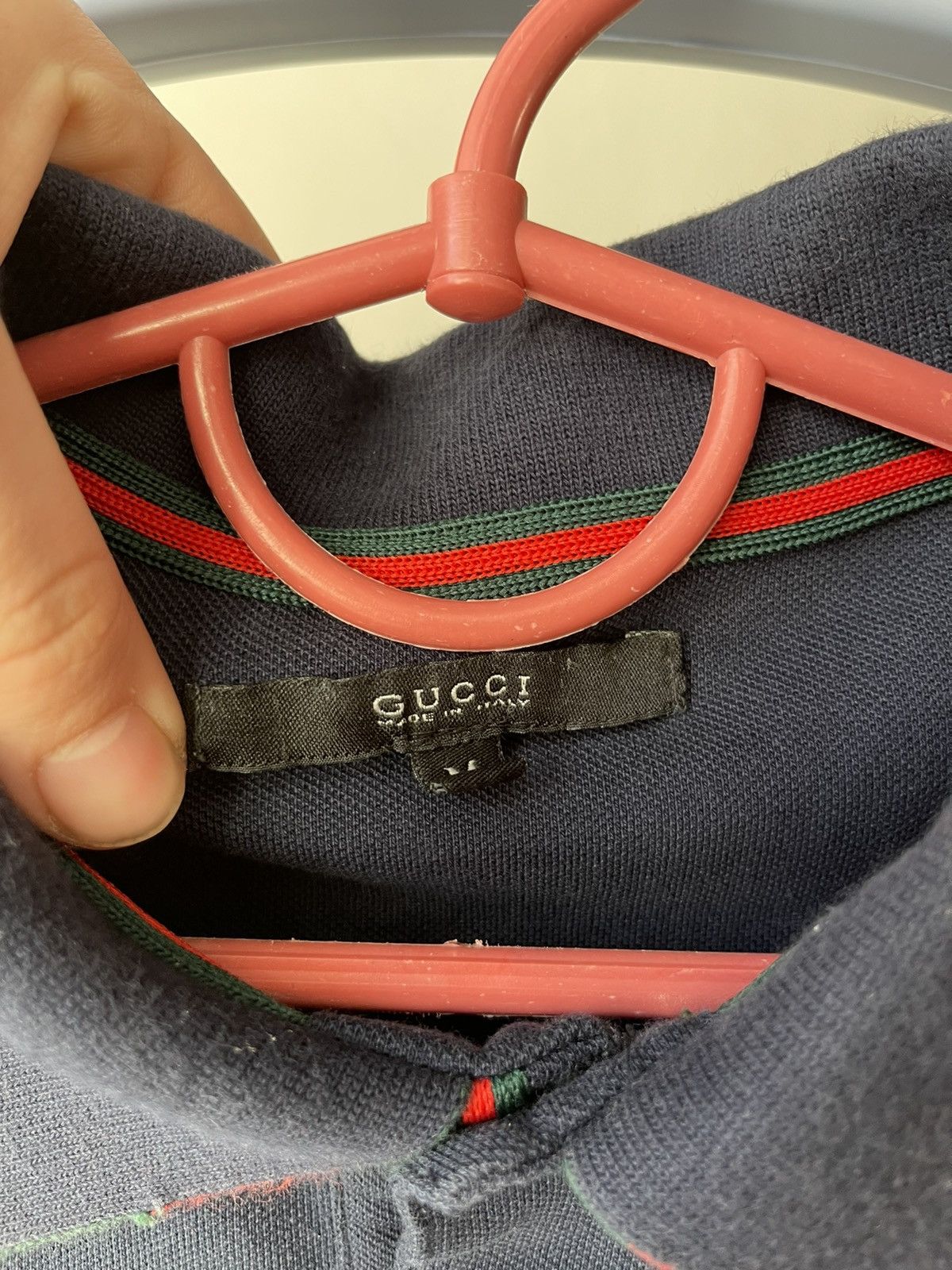 Gucci GUCCI Vintage Men's Navy Blue Polo Shirt Logo Size M Italy Size US M / EU 48-50 / 2 - 8 Thumbnail