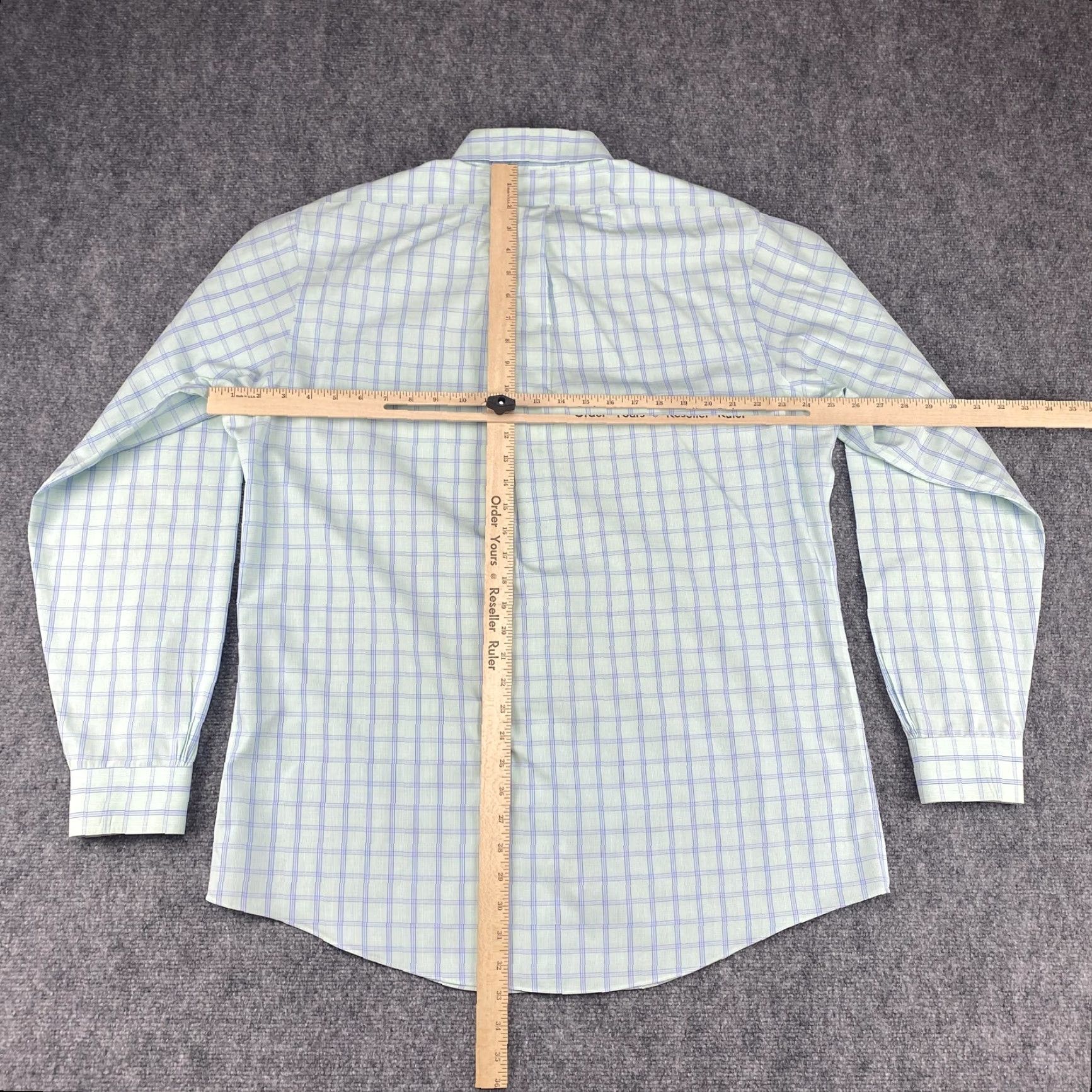 Brooks Brothers Brooks Brothers Shirt Mens 17 Green Blue Plaid Slim Fit Non Iron Cotton Size US XL / EU 56 / 4 - 6 Thumbnail