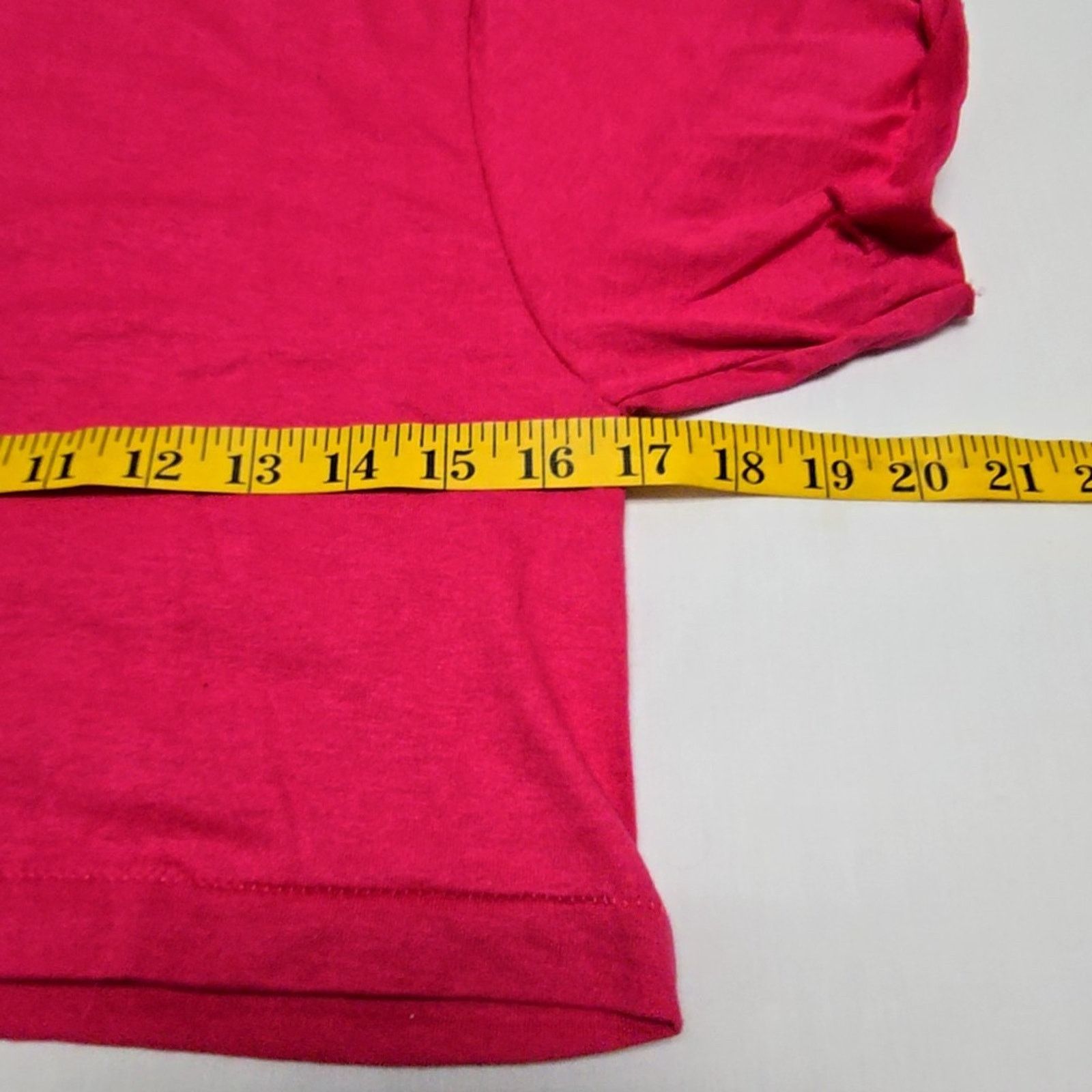 Jerzees Vintage Blank Shirt Solid Pink Crew Neck Cropped S 34-36 Tee Size S / US 4 / IT 40 - 4 Thumbnail