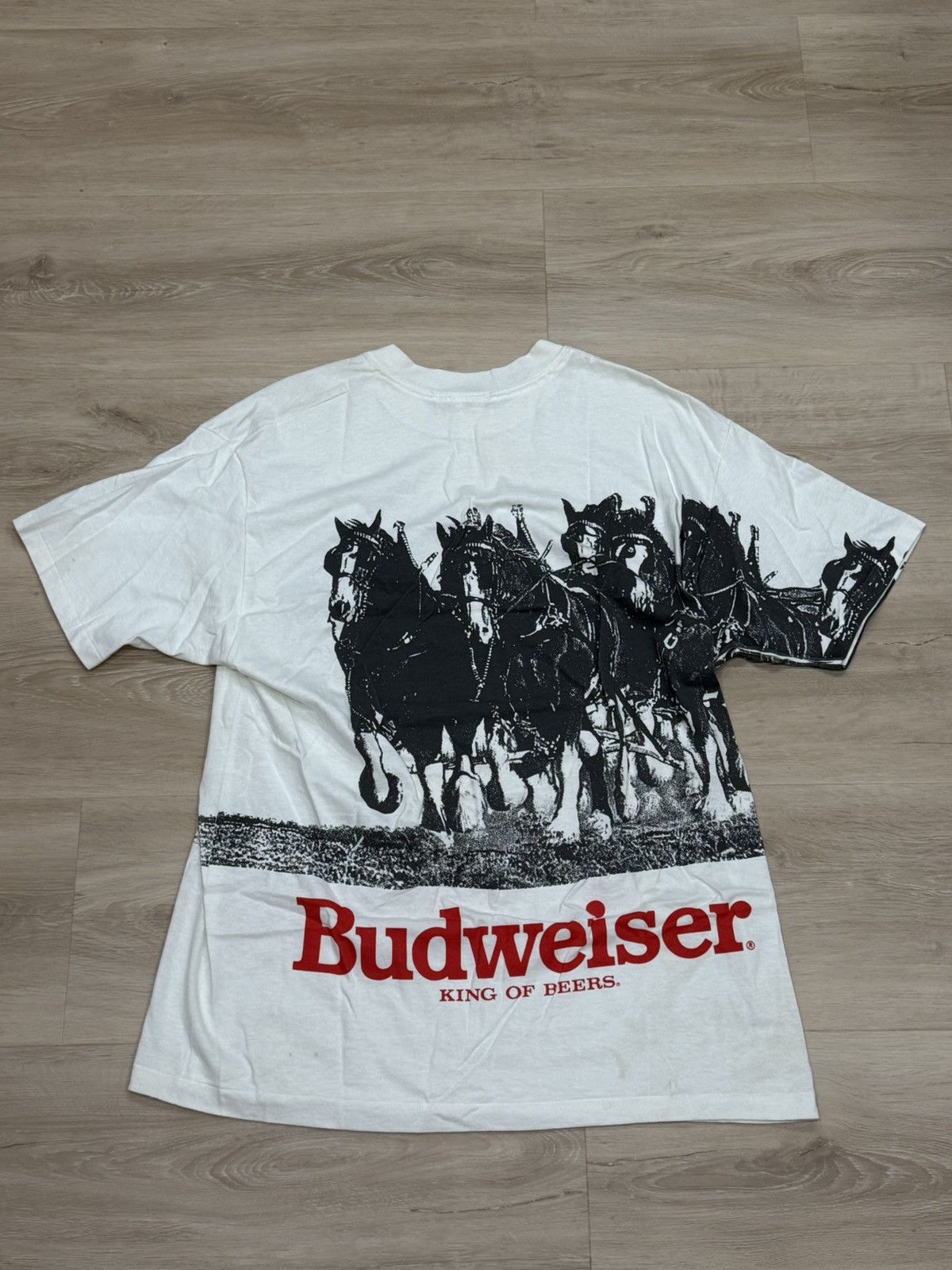 Vintage Vintage AOP Budweiser Horses Beer Tee Size US XL / EU 56 / 4 - 12 Thumbnail