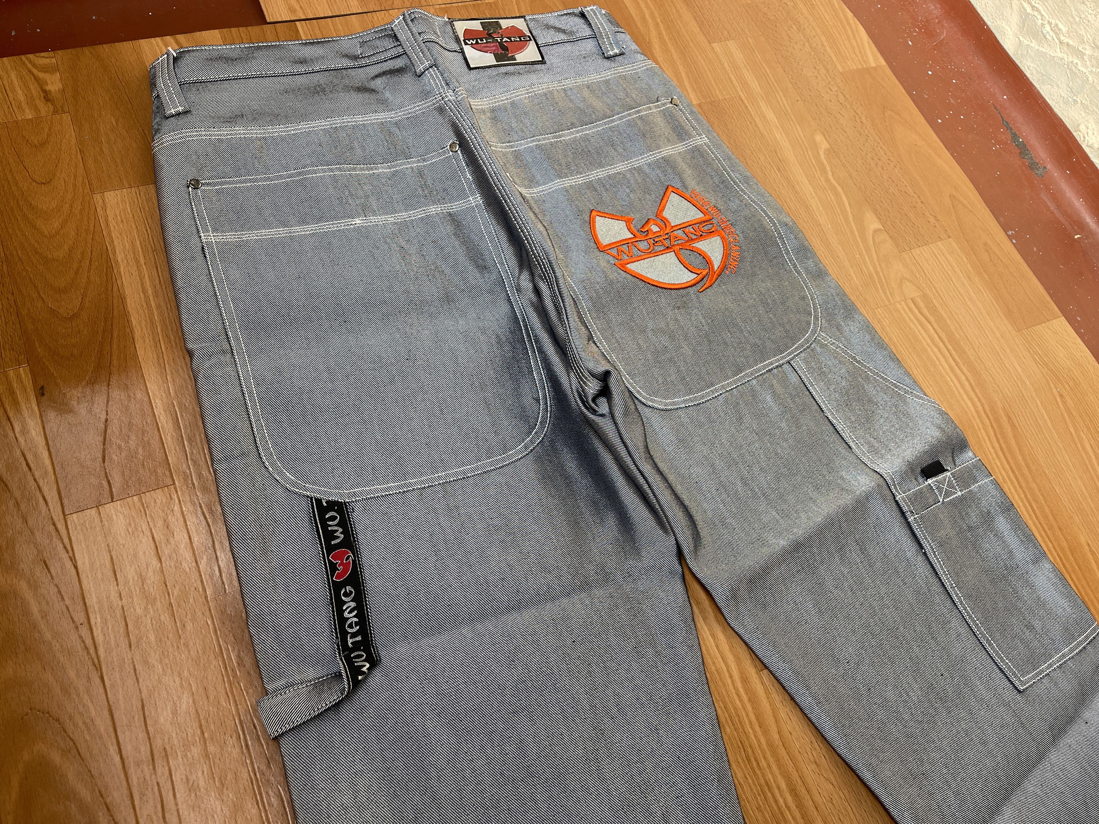 Wu-Tang Clan WU WEAR jeans, shiny gray silver metallic vintage Wu Tang 36 Size US 36 / EU 52 - 4 Thumbnail