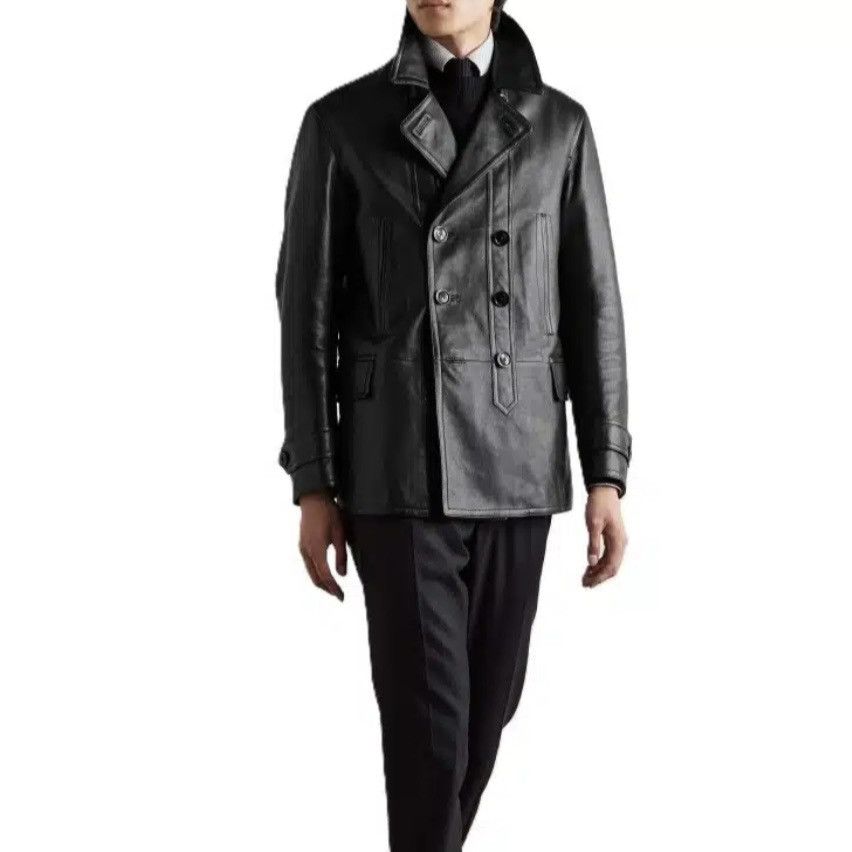 Tom Ford Tom Ford Leather Peacoat Size US L / EU 52-54 / 3 - 3 Thumbnail