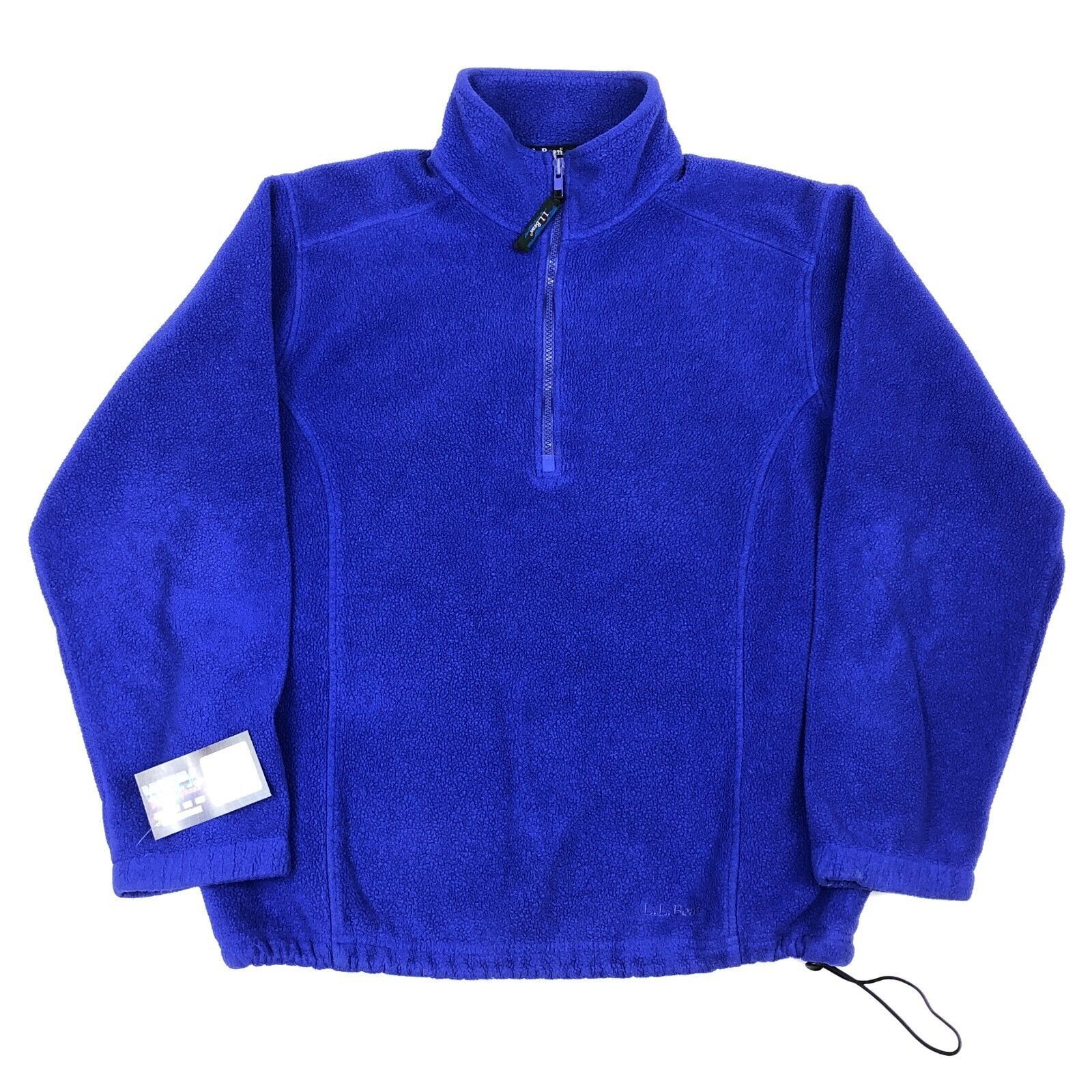 L.L. Bean × Vintage Vintage 90s LL Bean Blue 1/2 Half Zip Fleece Sweater Size US L / EU 52-54 / 3 - 1 Thumbnail