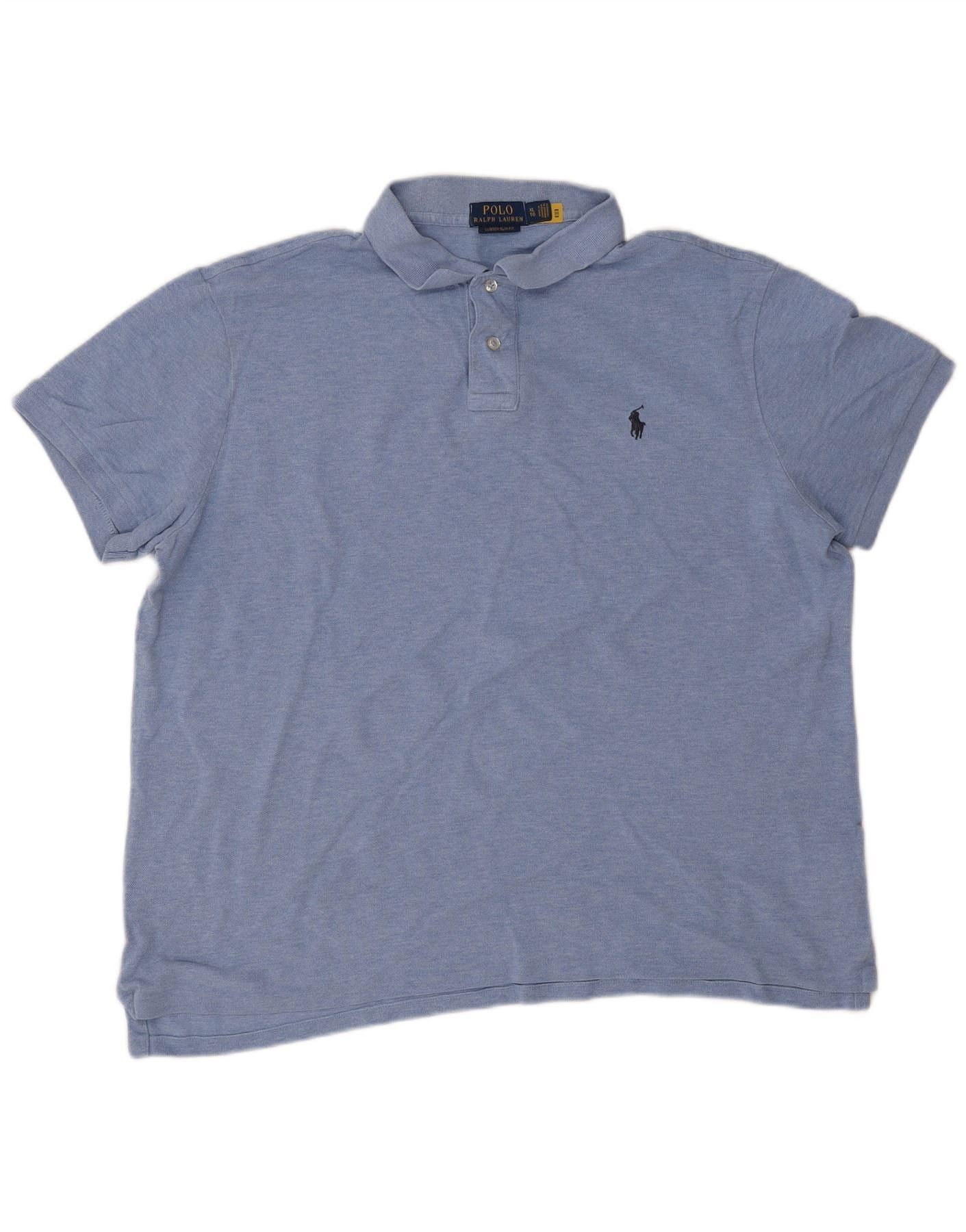 Polo Ralph Lauren Mens Custom Slim Fit Polo Shirt XL Blue Cotton Size US L / EU 52-54 / 3 - 1 Thumbnail