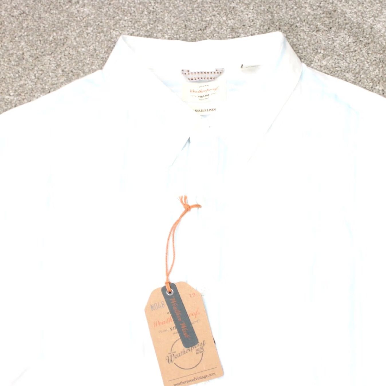Weatherproof Weatherproof Mens 2XL XXL Blue Linen Short Sleeve Button Shirt NWT Washable Size US XXL / EU 58 / 5 - 4 Thumbnail