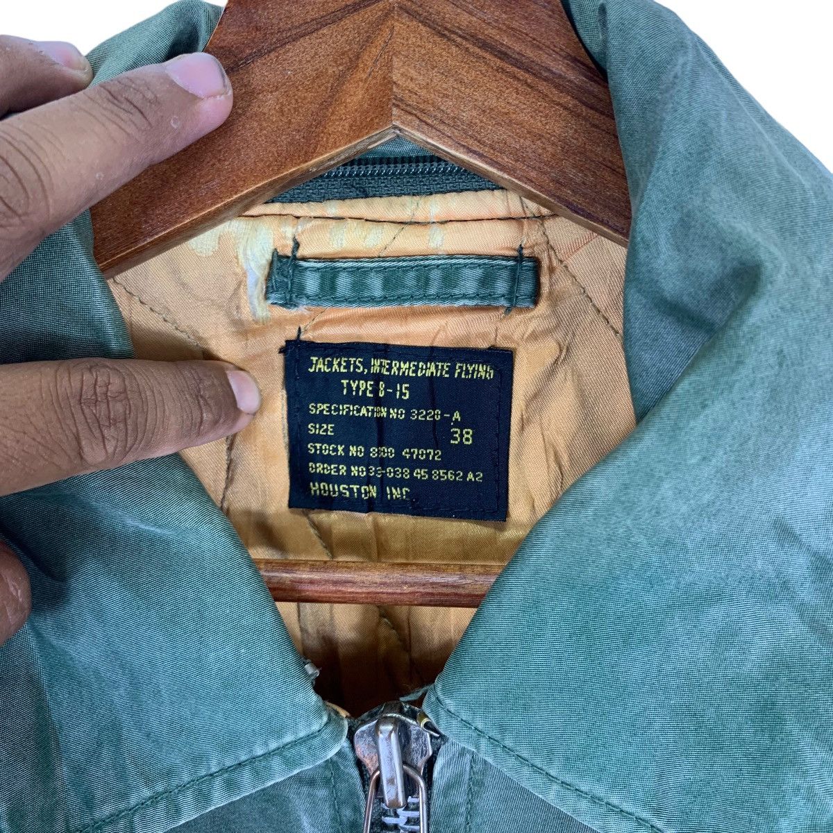 Alpha Industries VINTAGE HOUSTON B-15 BOMBER ZIPPER JACKET Size US M / EU 48-50 / 2 - 9 Thumbnail