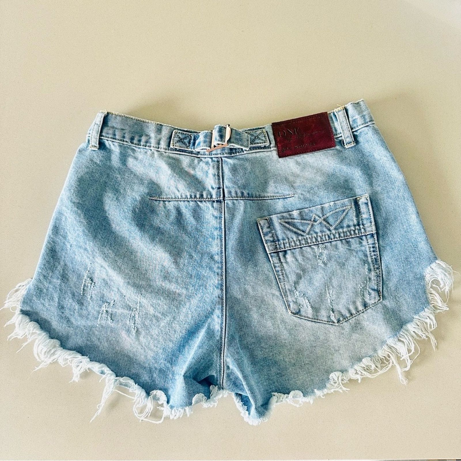 One Teaspoon ONE TEASPOON High Rise Le Wolves Blue Denim Cutoffs Short Size 25" / US 0 / IT 36 - 9 Thumbnail