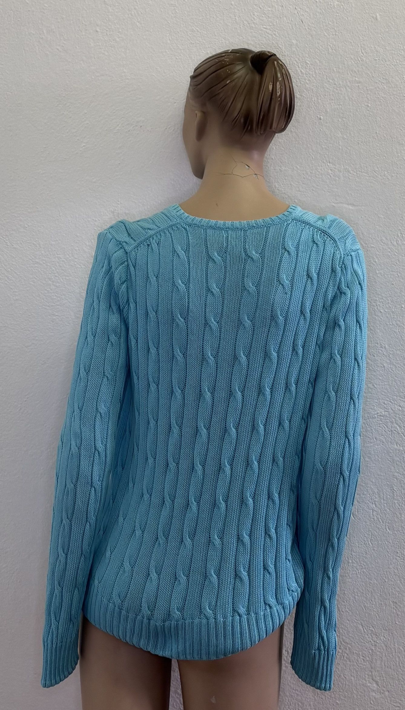 Polo Ralph Lauren Polo Ralph Lauren Cable V-Neck Baby Blue Sweater Size XL Size XL / US 12-14 / IT 48-50 - 2 Thumbnail