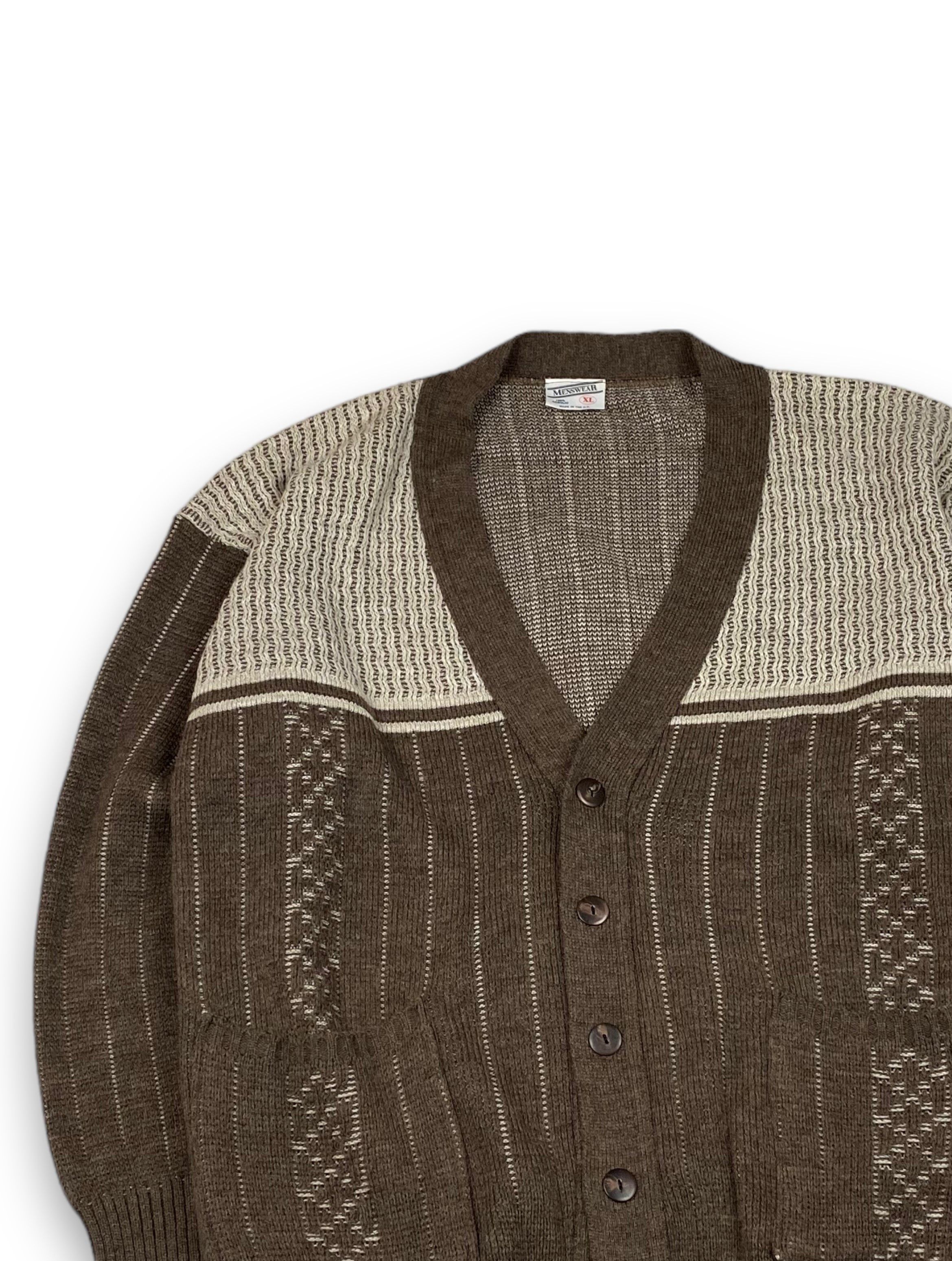 Other Vintage MENSWEAR Crazy Print Cardigan M689 Size US XL / EU 56 / 4 - 3 Thumbnail