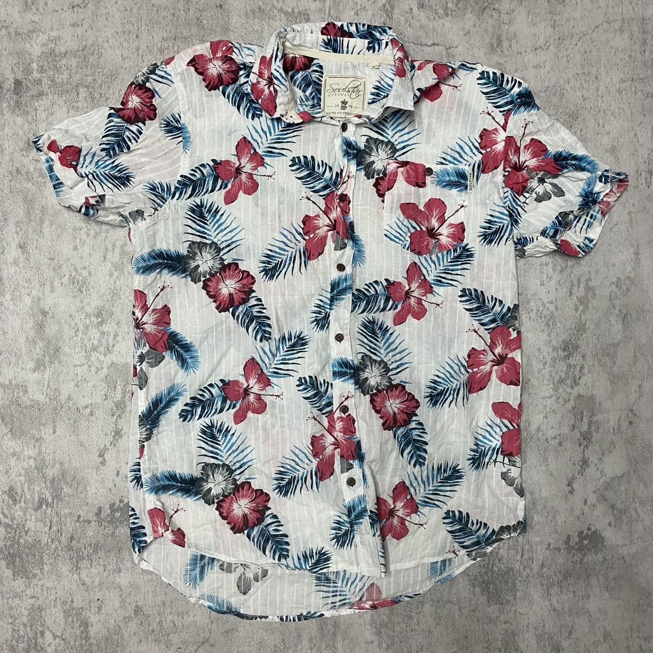 Other White and red floral button up shirt #floralshirt Size US L / EU 52-54 / 3 - 1 Thumbnail