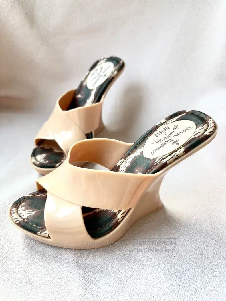 Vivienne Westwood Vivienne Westwood Beige asymmetric wedge high-heeled sanda Size US 4.5 / IT 34.5 - 1 Thumbnail