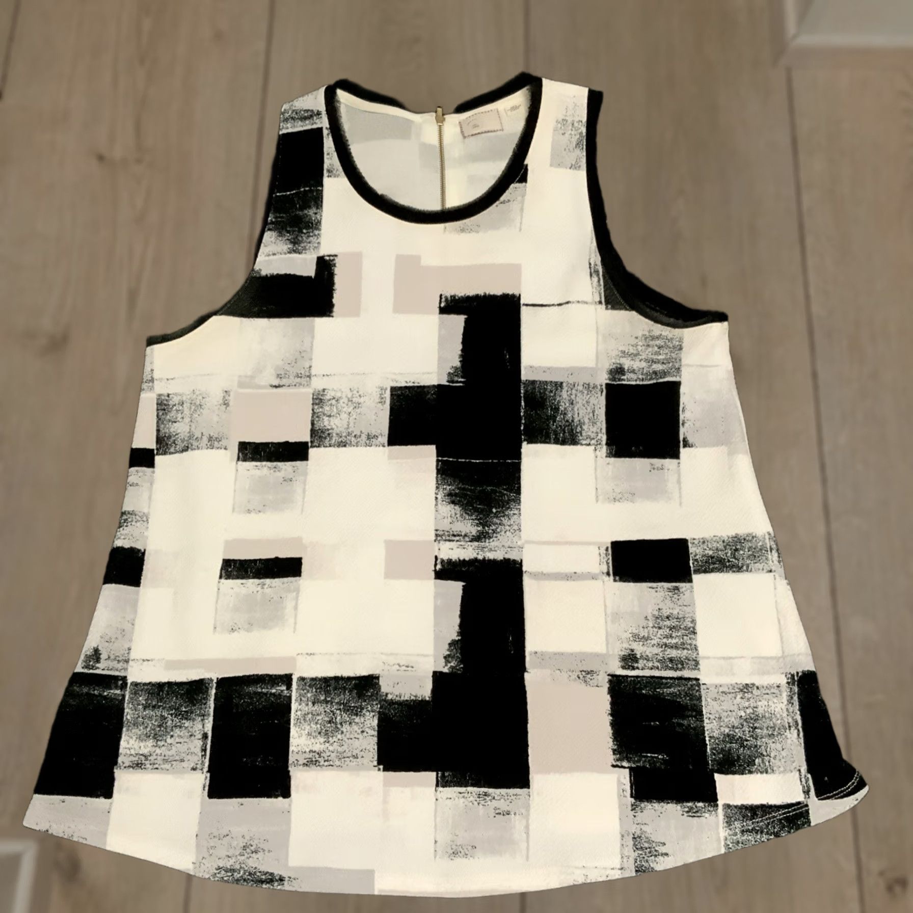 Anthropologie Anthropologie 9 His S'CL Top L Multicolor Geometric Sleeveless Casual Blouse Womens Size L / US 10 / IT 46 - 1 Thumbnail