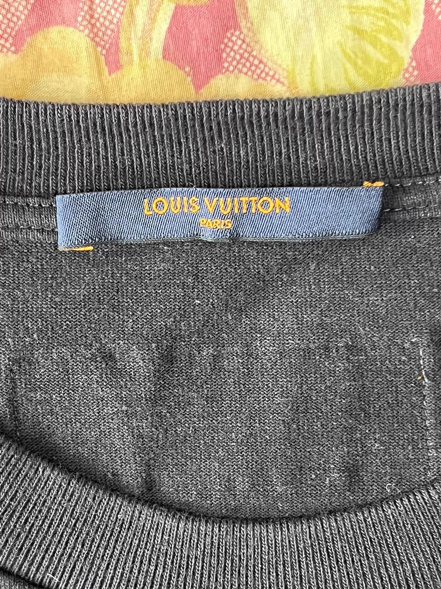 Louis Vuitton LV floral embroidery vine logo short sleeve tee M navy Size US M / EU 48-50 / 2 - 7 Thumbnail