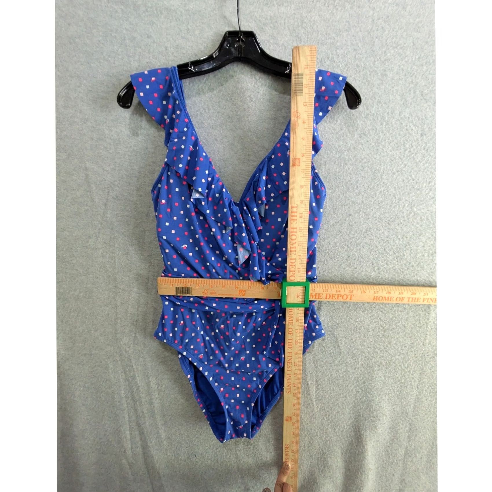 Lilly Pulitzer Lilly Pulitzer Delphie Borealis Blue Lilly Squared One Piece Swimsuit Small Womens polyester? Size ONE SIZE - 5 Thumbnail