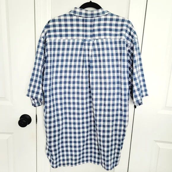 Vacation World Island Gingham Plaid Short Sleeve Collared Shirt Size US XL / EU 56 / 4 - 4 Thumbnail