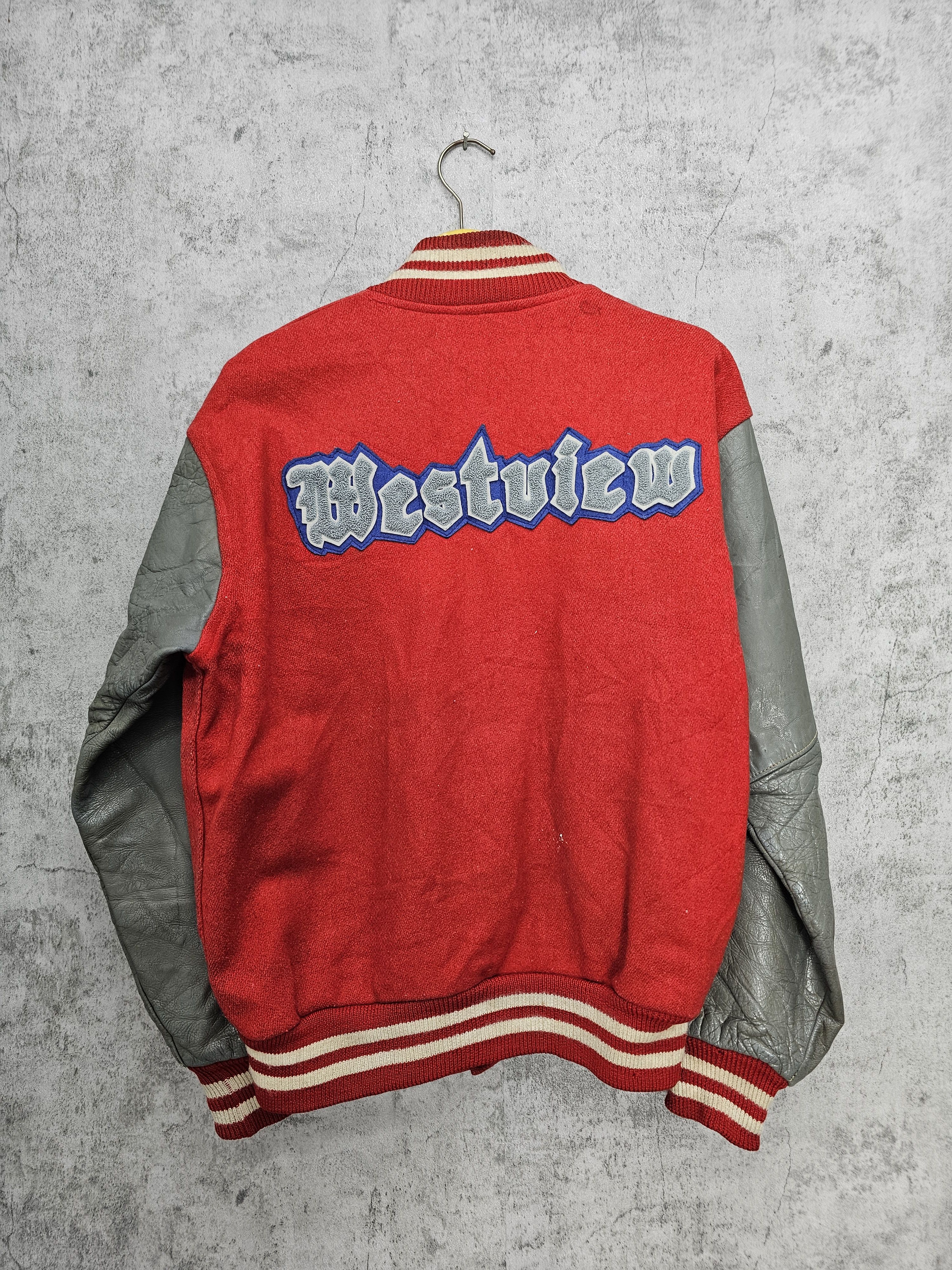 Other Vintage WESTVIEW LEYDEN Wool Leather Varsity Jacket J0098 Size US L / EU 52-54 / 3 - 2 Thumbnail
