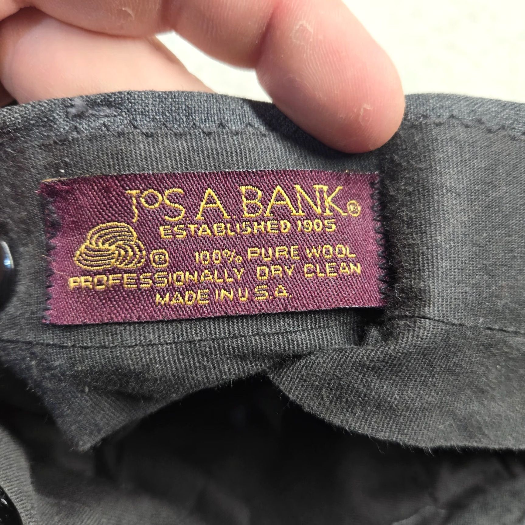 Jos. A. Bank Jos. A. Bank Dress Pants Black Pure Wool Mid-Rise Straight Regular Fit 36 x 30 Mens Size US 36 / EU 52 - 4 Thumbnail