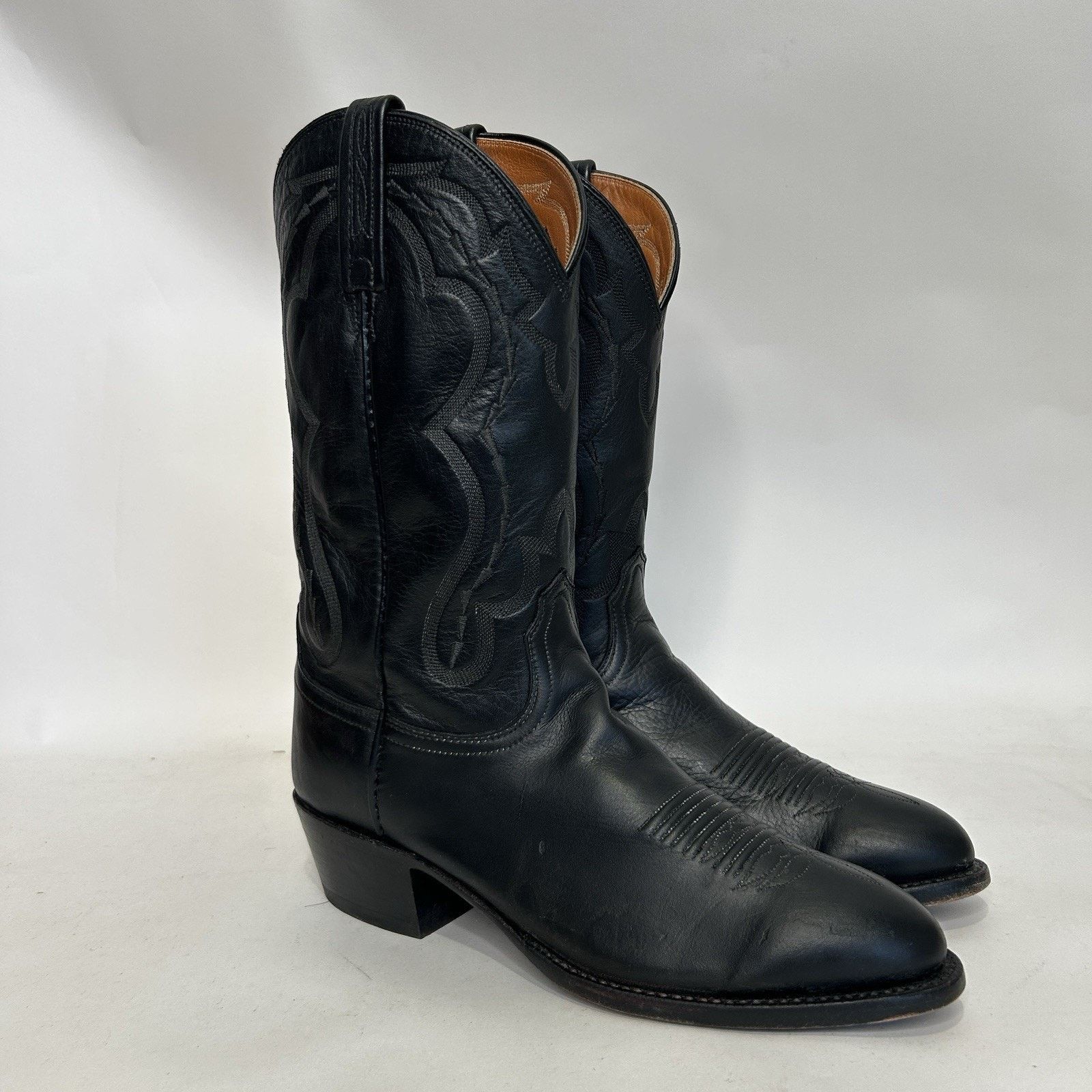 Lucchese Vintage Lucchese 2000 Genuine Elk Cowboy Boots “Black” Size US 8.5 / EU 41-42 - 1 Thumbnail