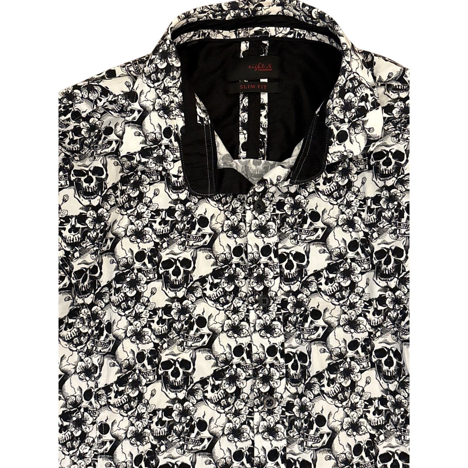 Eight X Hawaiian Skulls slim Button Down AOP Shirt Eight-X 2XL Size US XL / EU 56 / 4 - 2 Thumbnail