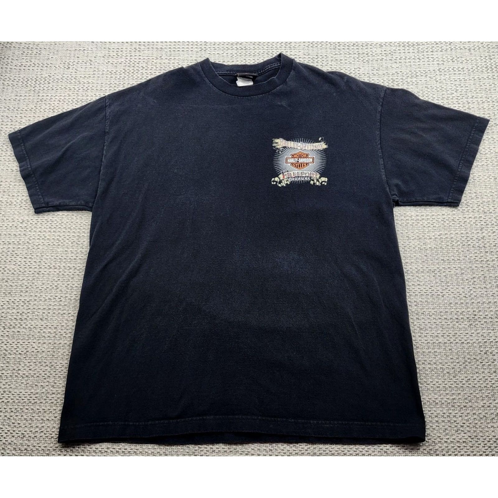 Harley Davidson Harley-Davidson Shirt XL Black Freeport Bahamas Biker Motorcycle Graphic Tee Mens Size US XL / EU 56 / 4 - 3 Thumbnail