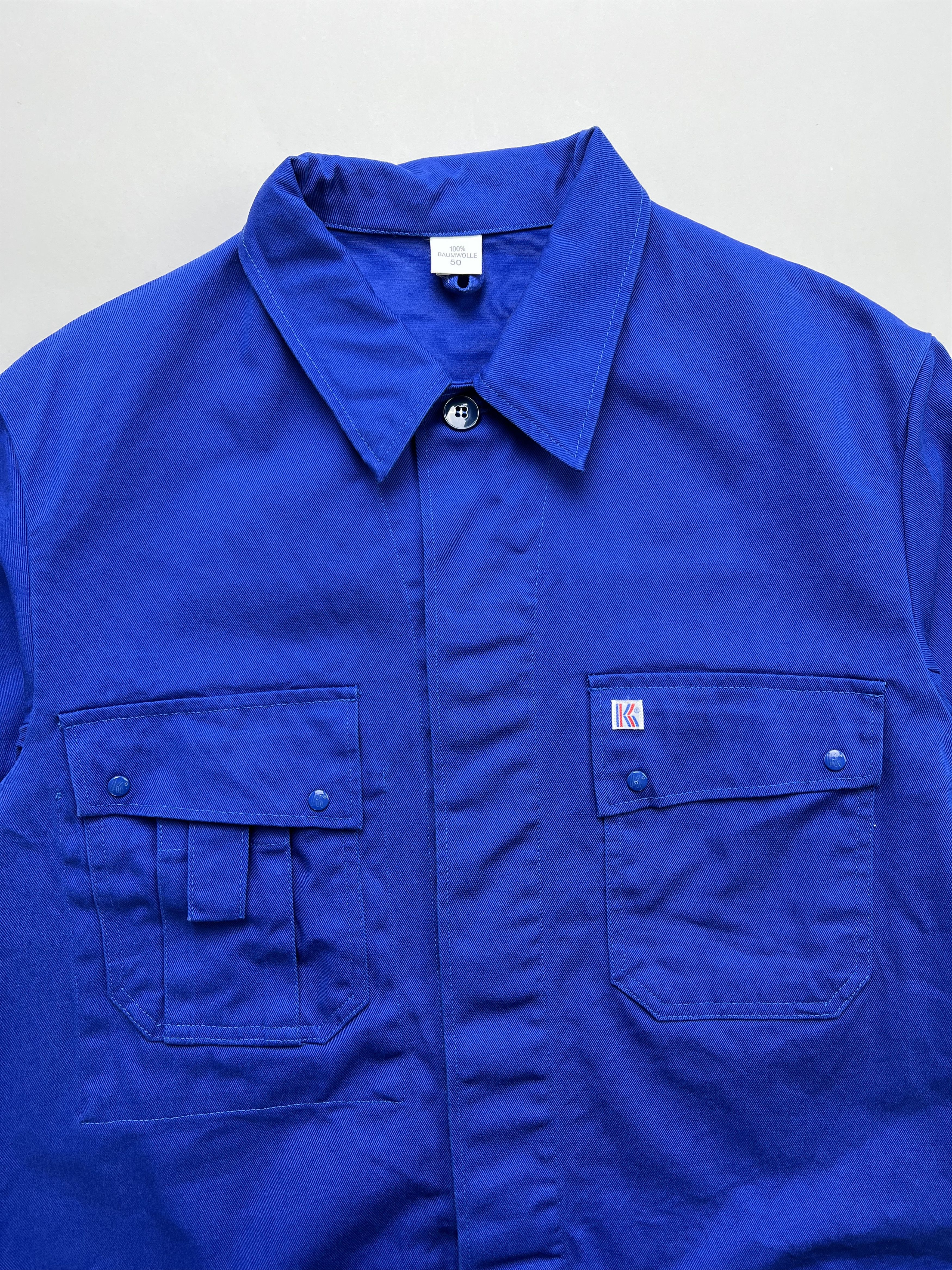 Vintage French Work Short Jacket Vintage Bleu De Travail Size US M / EU 48-50 / 2 - 2 Thumbnail