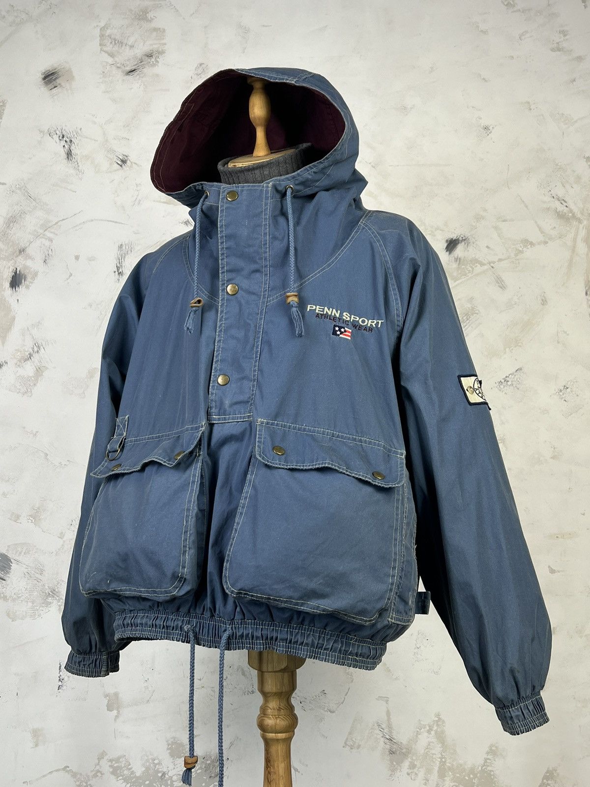Vintage Vintage Penn Sport Athletic Wear Anorak Hooded Jacket M - L Size US L / EU 52-54 / 3 - 1 Thumbnail