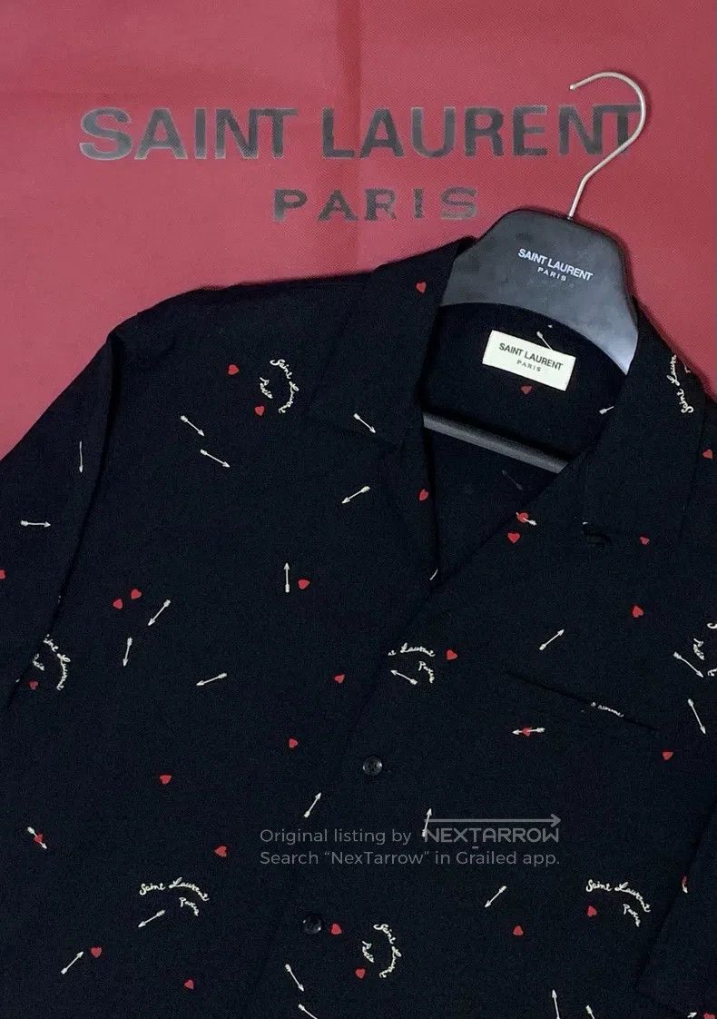 Saint Laurent Paris Saint Laurent Paris size 41 Cuban collar slogan heart arro Size US M / EU 48-50 / 2 - 7 Thumbnail