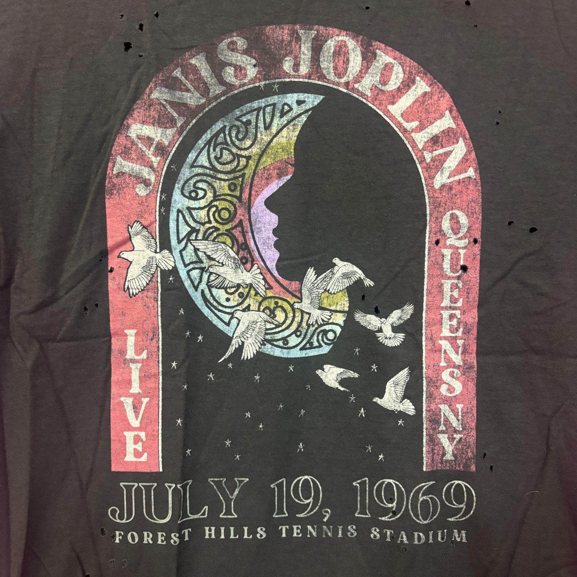 Other Janis Joplin Live Forest Hills 1969 Rock Concert Tee S/M Size US M / EU 48-50 / 2 - 2 Thumbnail