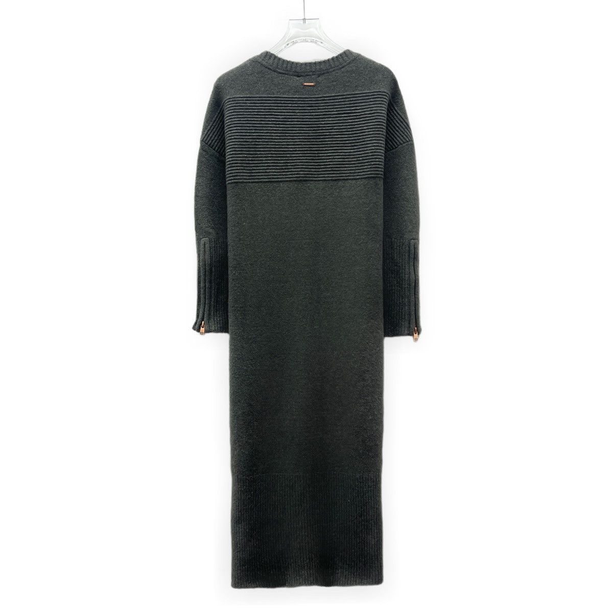 Calvin Klein Calvin Klein Dark Grey Striped Knit Long Sleeve Dress K26WX Size XS / US 0-2 / IT 36-38 - 2 Thumbnail