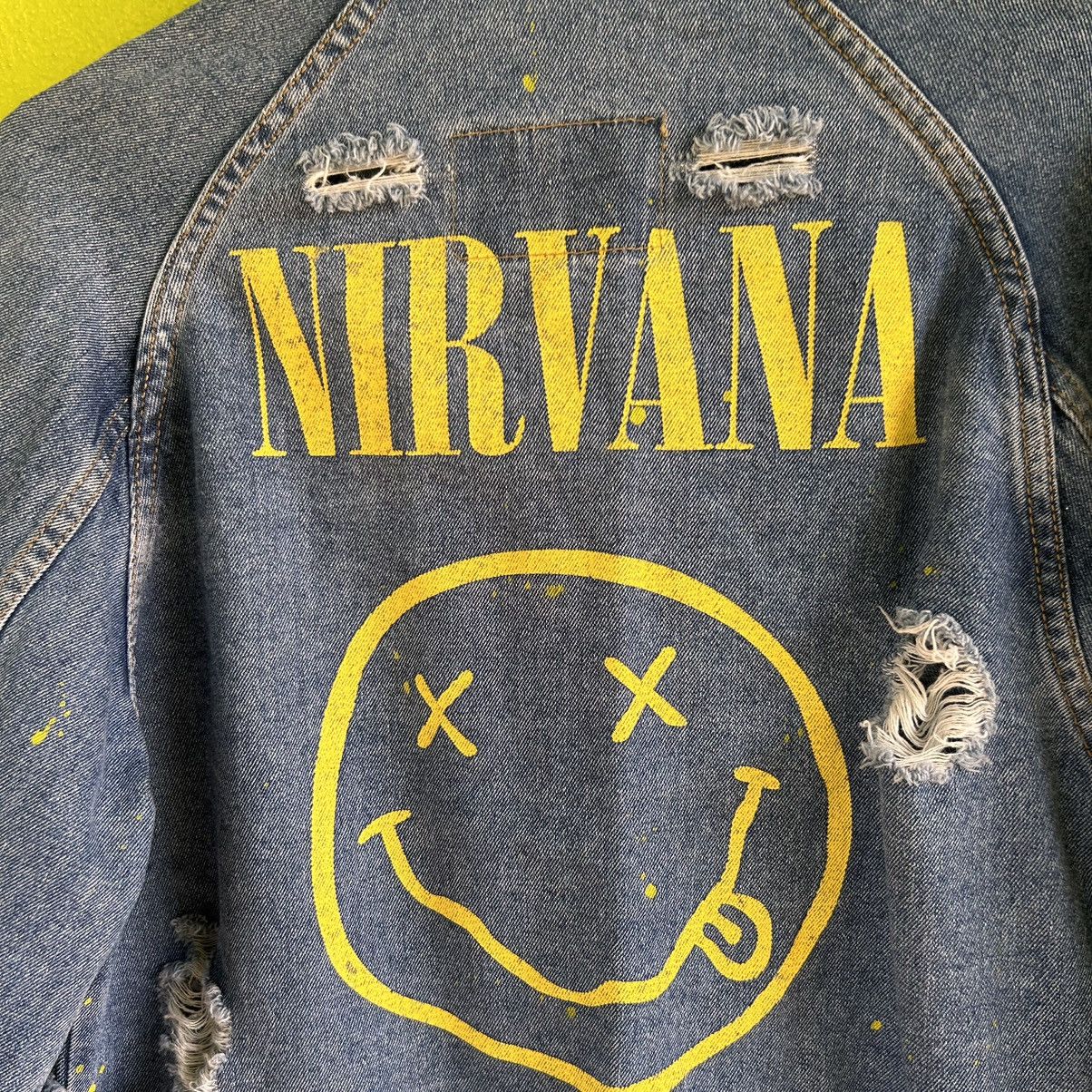 Vintage Vintage Japanese Brand Full Print Denim Jacket Size L / US 10 / IT 46 - 10 Thumbnail